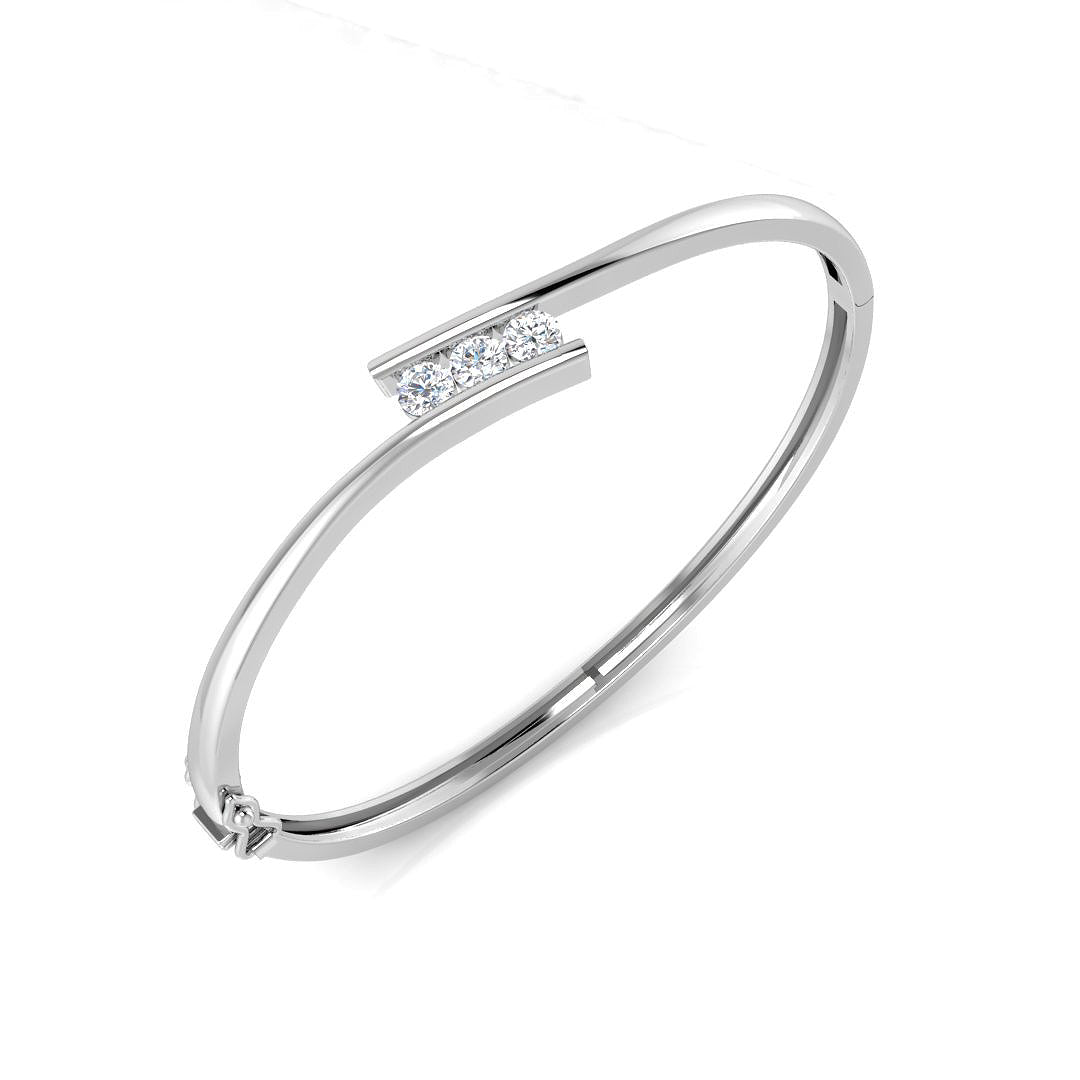 9ct White Gold 0.75ct G SI2 Diamond Bangle