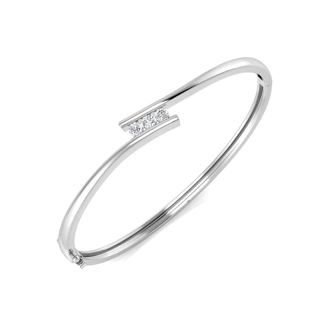 9ct White Gold 0.36ct Laboratory Grown CVD Bangle