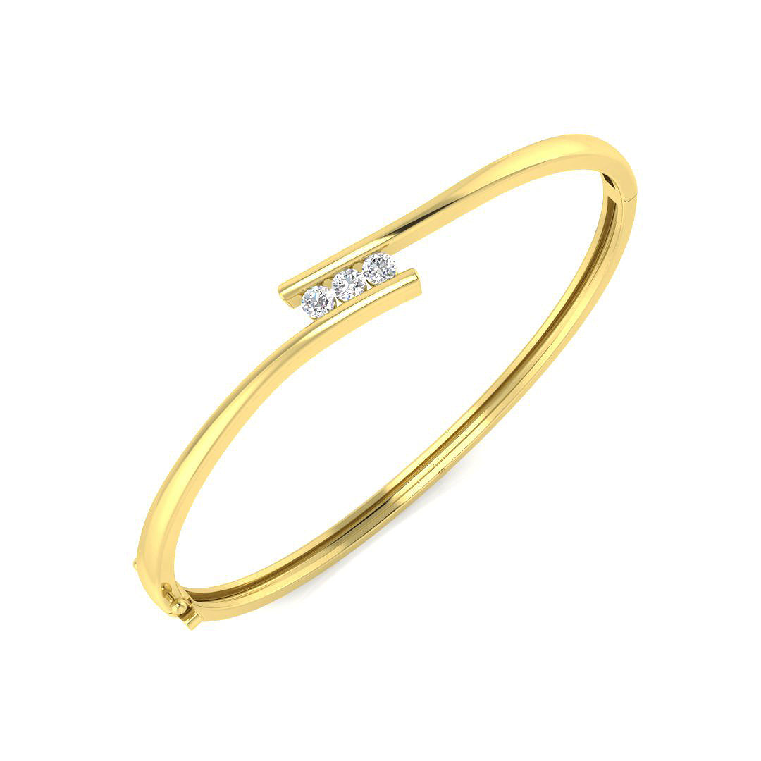 9ct Yellow Gold 0.36ct Laboratory Grown CVD Bangle