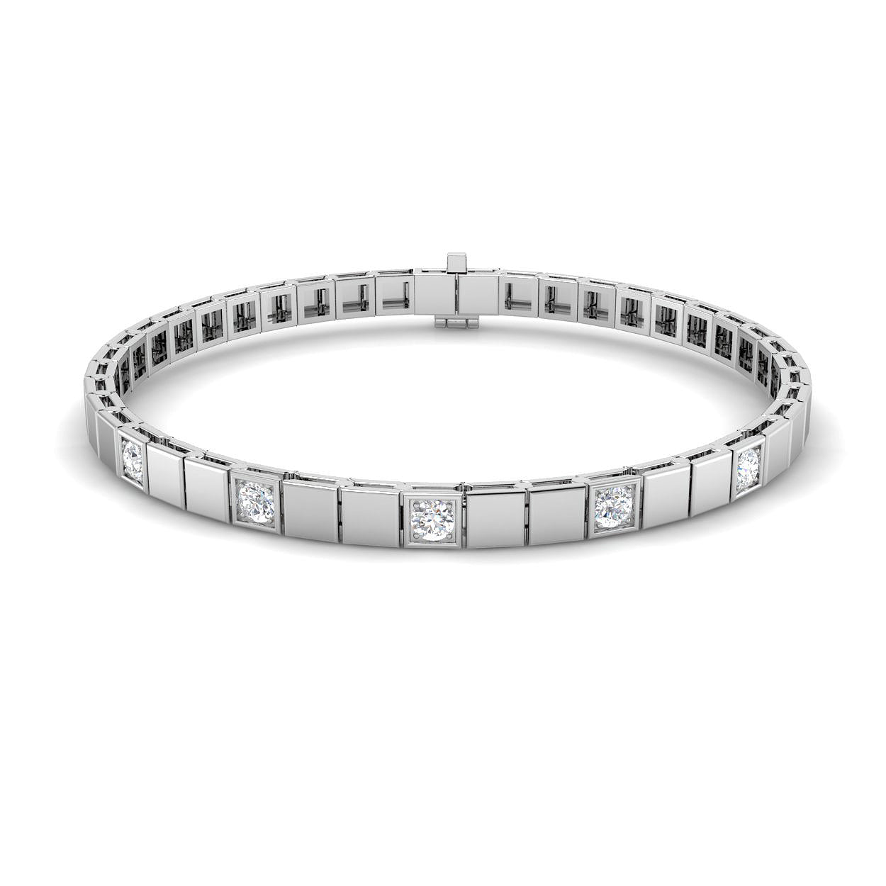 18ct White Gold 0.48ct G SI1 Diamond Bracelet