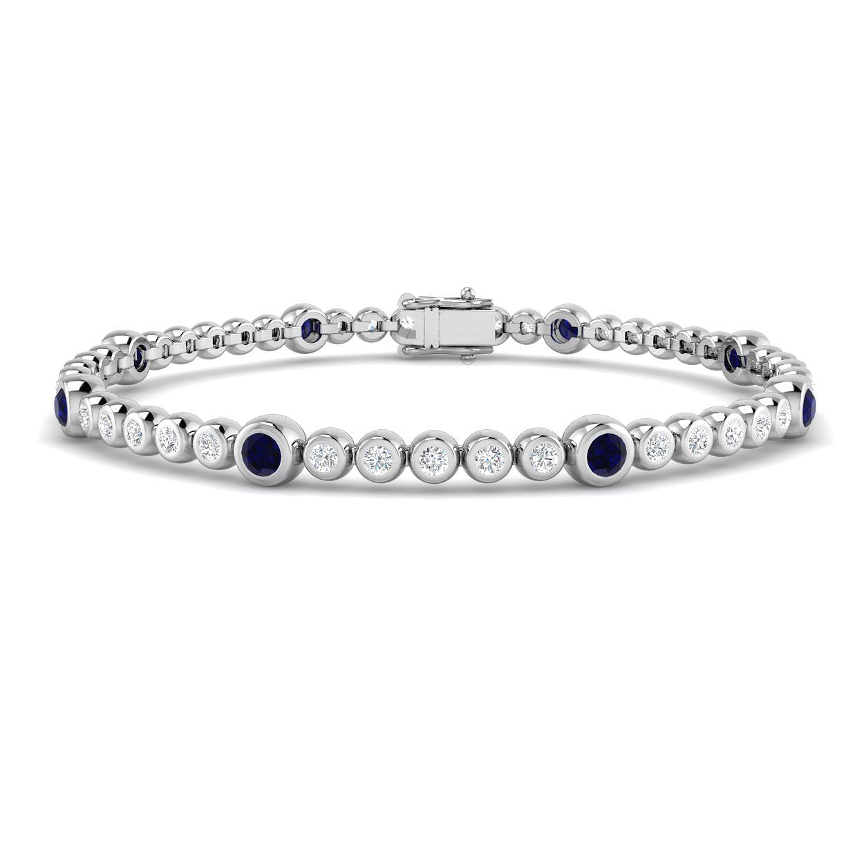 18ct White Gold 1.64ct Blue Sapphire Bracelet