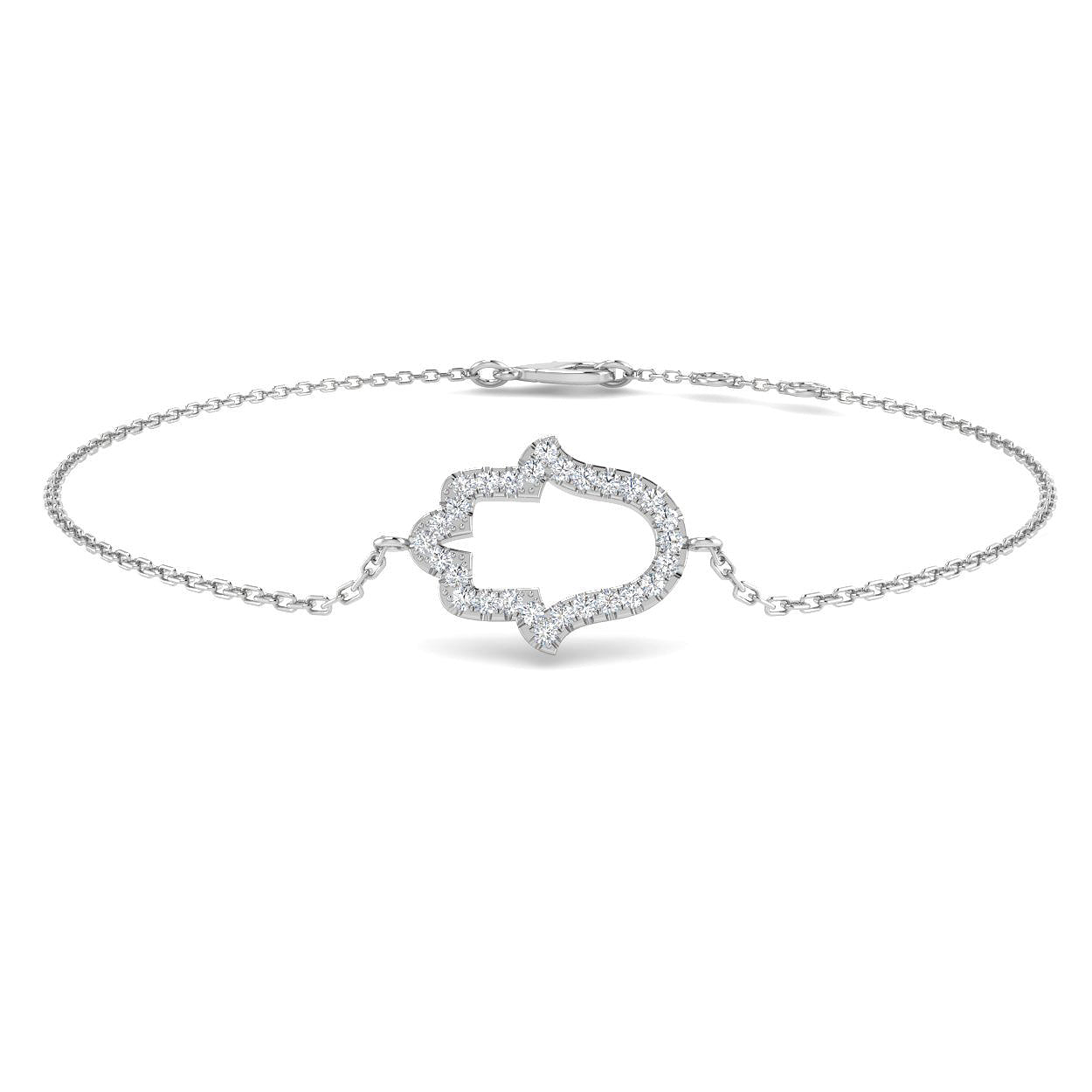 9ct White Gold 0.11ct G SI2 Diamond Bracelet