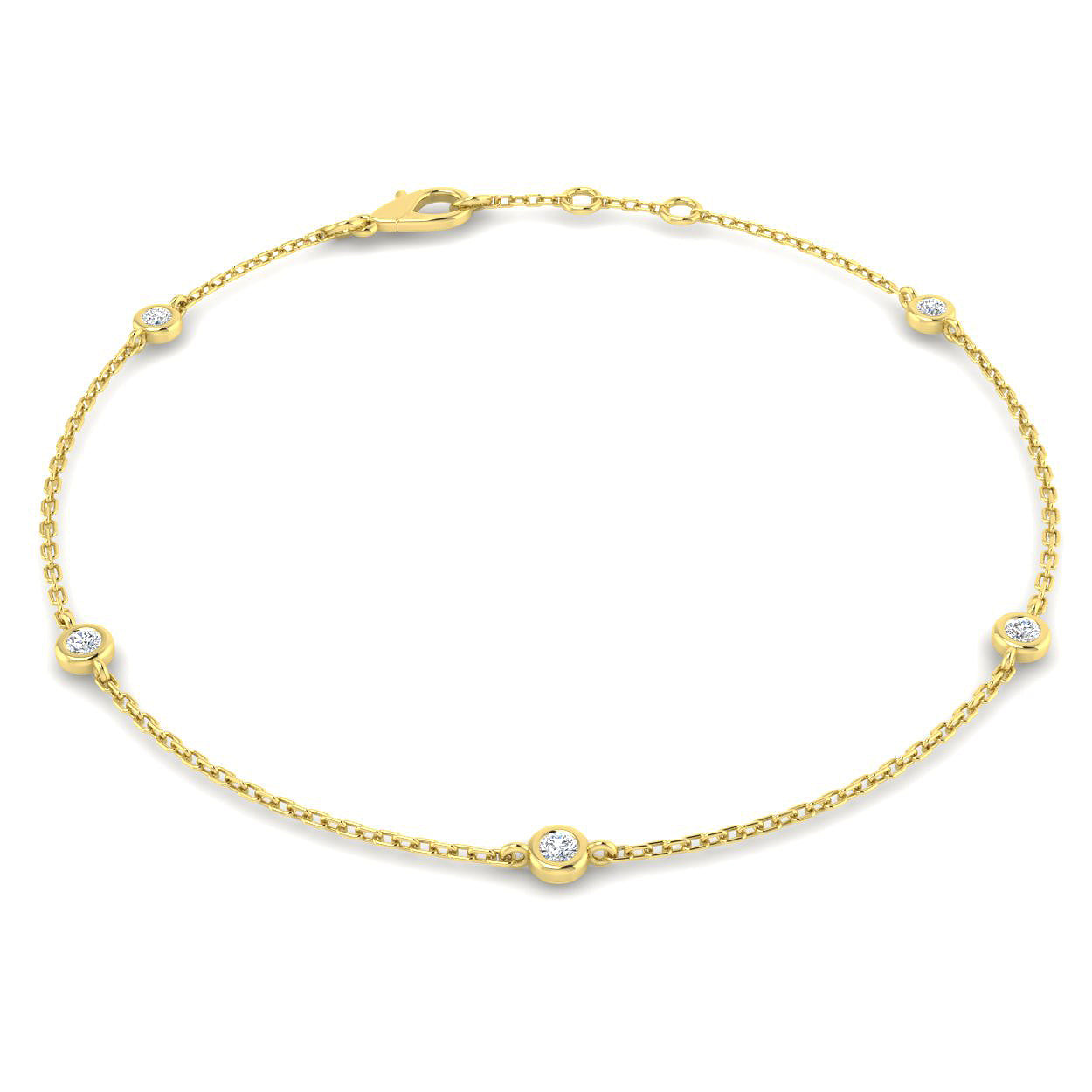 9ct Yellow Gold 0.13ct G SI2 Diamond Bracelet