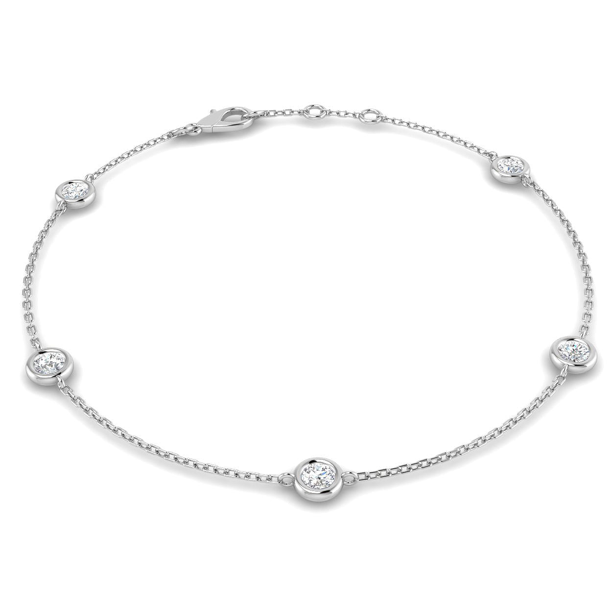 9ct White Gold 0.56ct Laboratory Grown CVD Bracelet