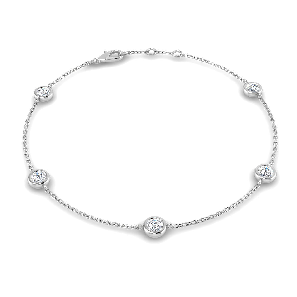 9ct White Gold 0.70ct G I1 Diamond Bracelet