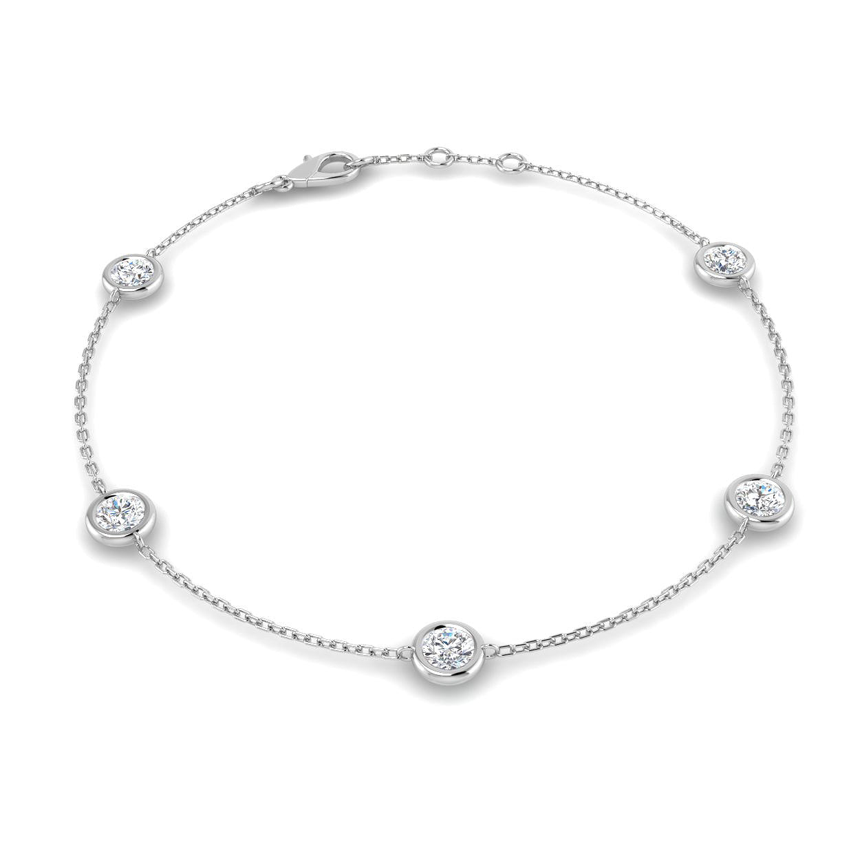 18ct White Gold 0.91ct G SI2 Diamond Bracelet