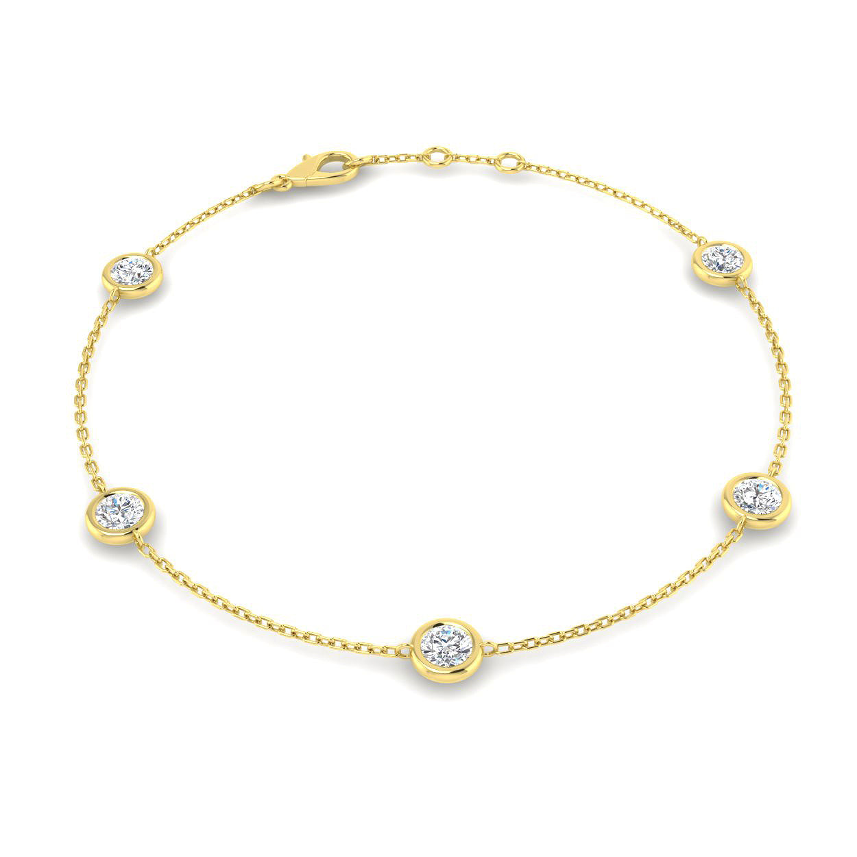 9ct Yellow Gold 0.91ct Laboratory Grown CVD Bracelet