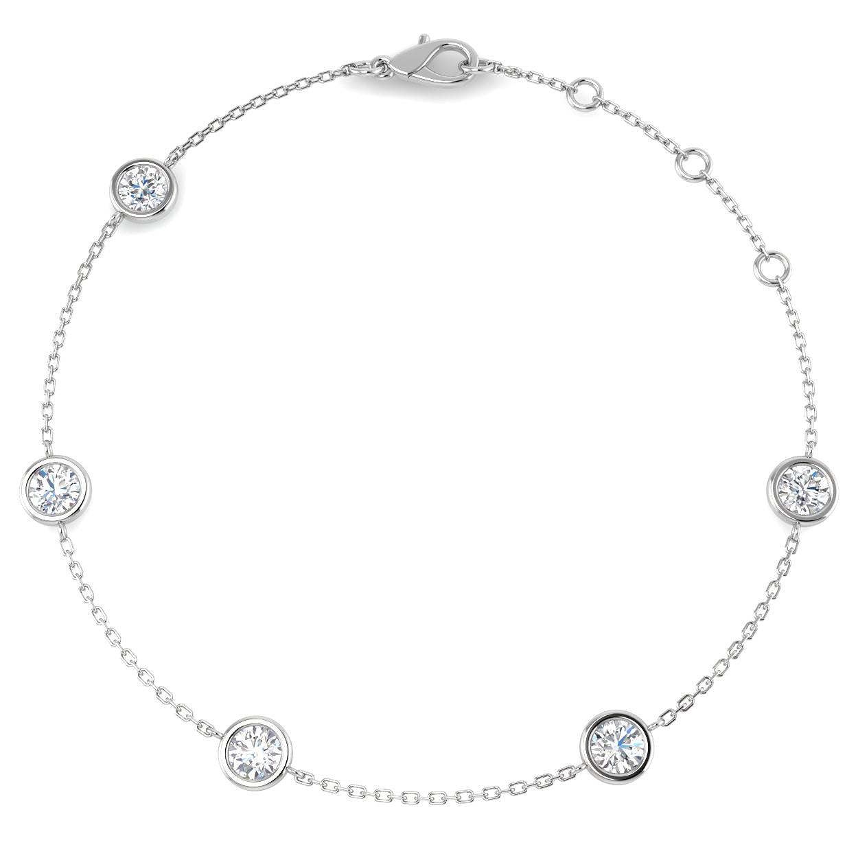 9ct White Gold 1.25ct Laboratory Grown CVD Bracelet