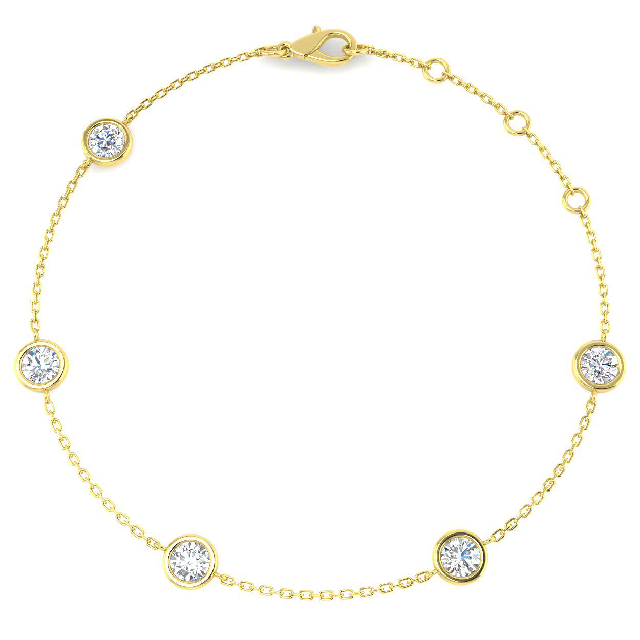 9ct Yellow Gold 1.25ct Laboratory Grown CVD Bracelet