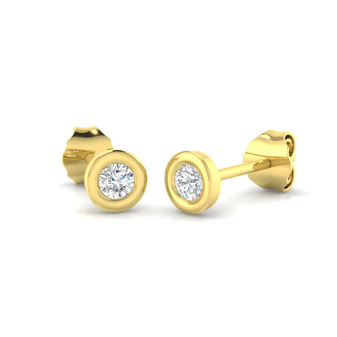 9ct Yellow Gold 0.18ct G SI2 Diamond Earrings