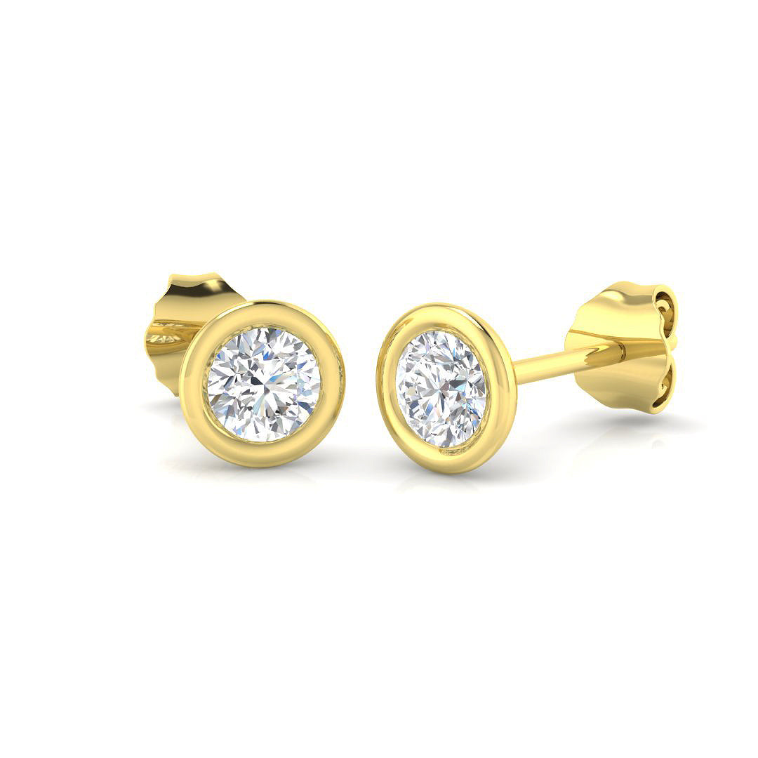 9ct Yellow Gold 0.57ct G SI2 Diamond Earrings