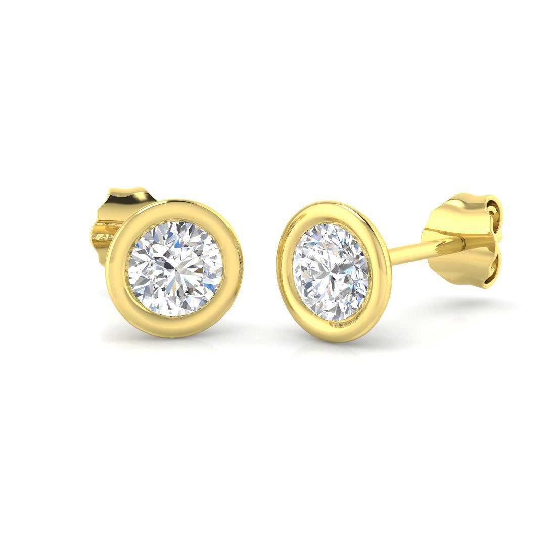 9ct Yellow Gold 0.80ct Laboratory Grown CVD Earrings