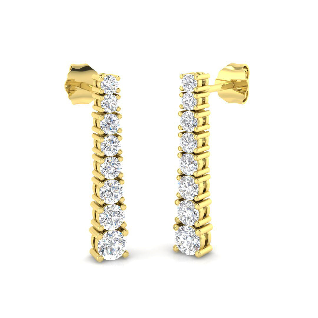 9ct Yellow Gold 1.09ct Laboratory Grown CVD Earrings