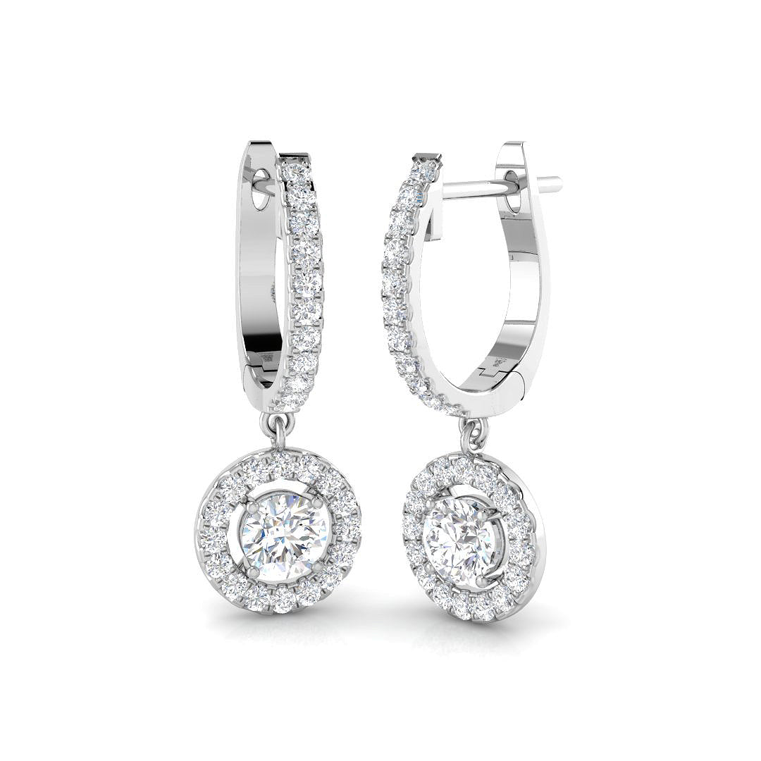 18ct White Gold 0.82ct G SI1 Diamond Earrings