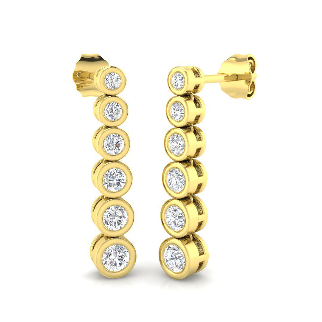 9ct Yellow Gold 0.75ct Laboratory Grown CVD Earrings