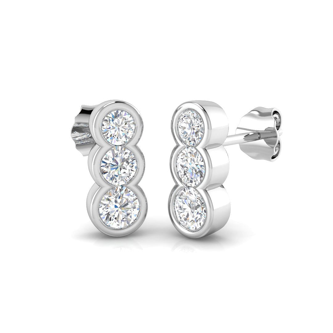 18ct White Gold 0.92ct G SI2 Diamond Earrings