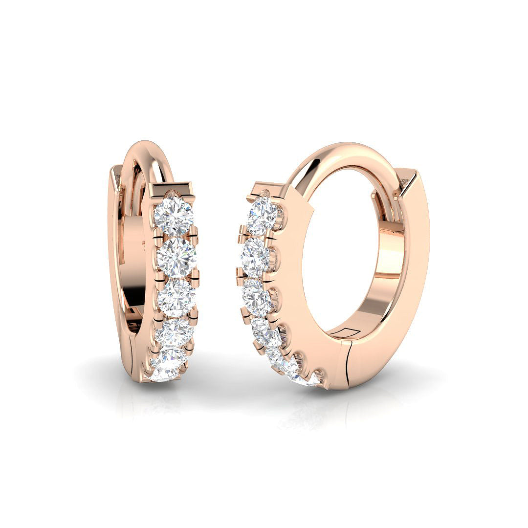 18ct Rose Gold 0.06ct G SI1 Diamond Earrings