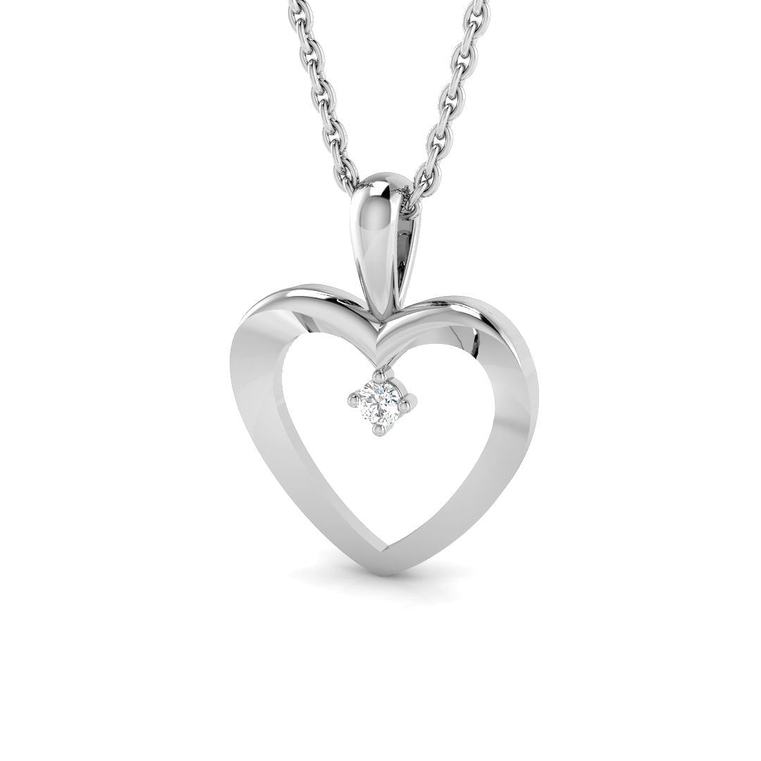 9ct White Gold 0.02ct Laboratory Grown CVD Pendant