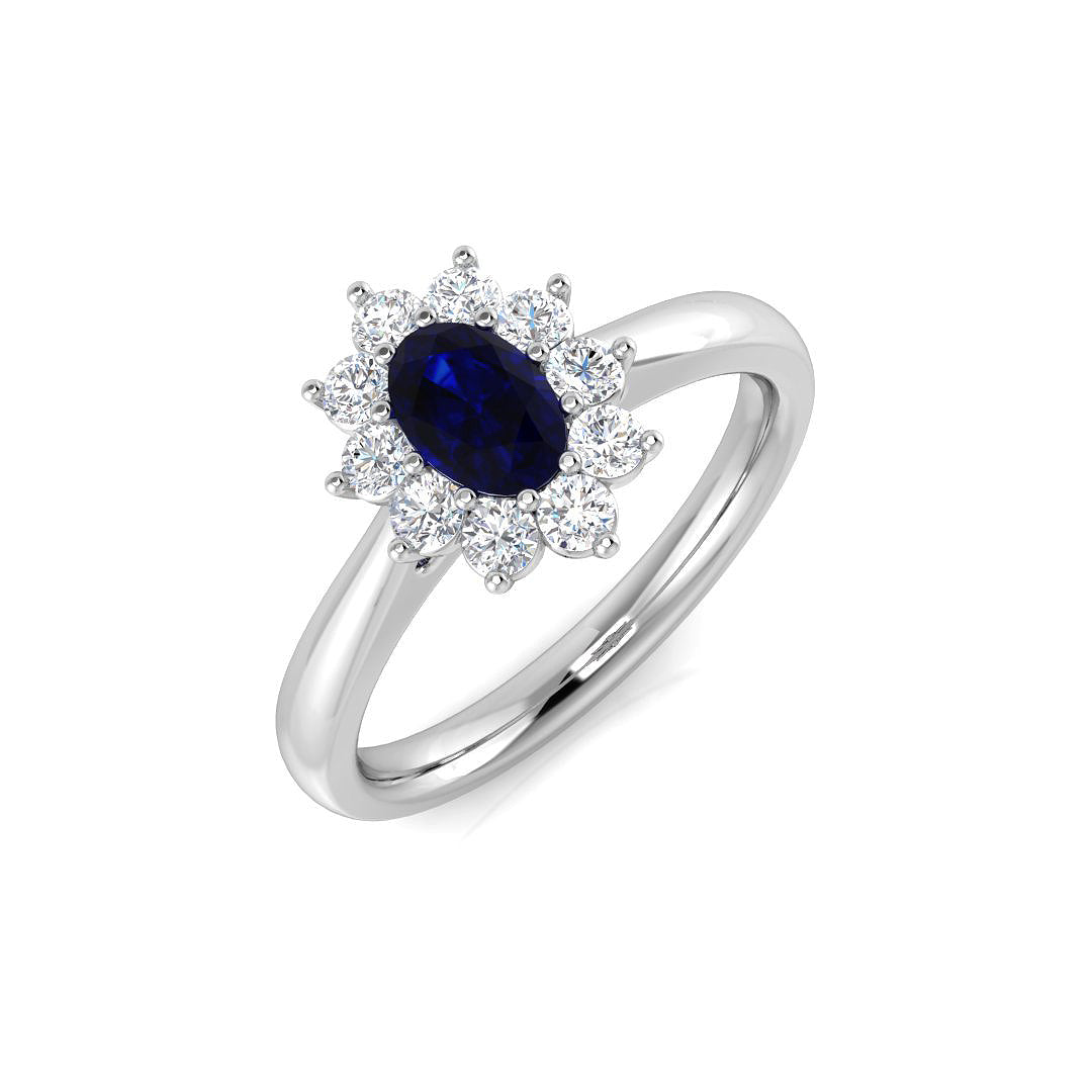 18ct White Gold 0.89ct Blue Sapphire Ring