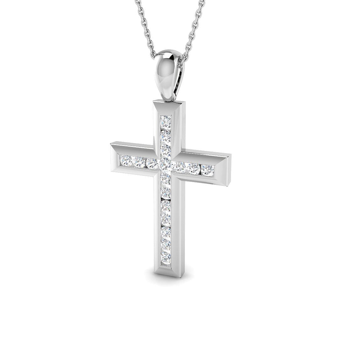 9ct White Gold 0.54ct G I1 Diamond Pendant