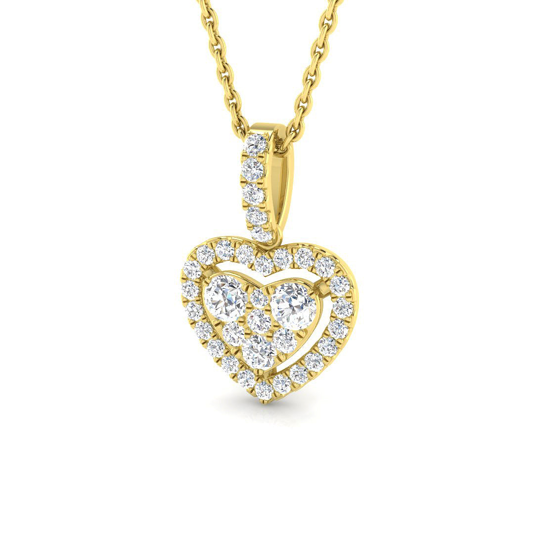 9ct Yellow Gold 0.44ct Laboratory Grown CVD Pendant