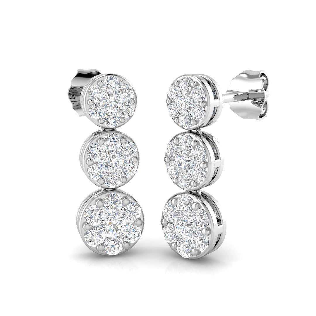 9ct White Gold 1.01ct G SI2 Diamond Earrings