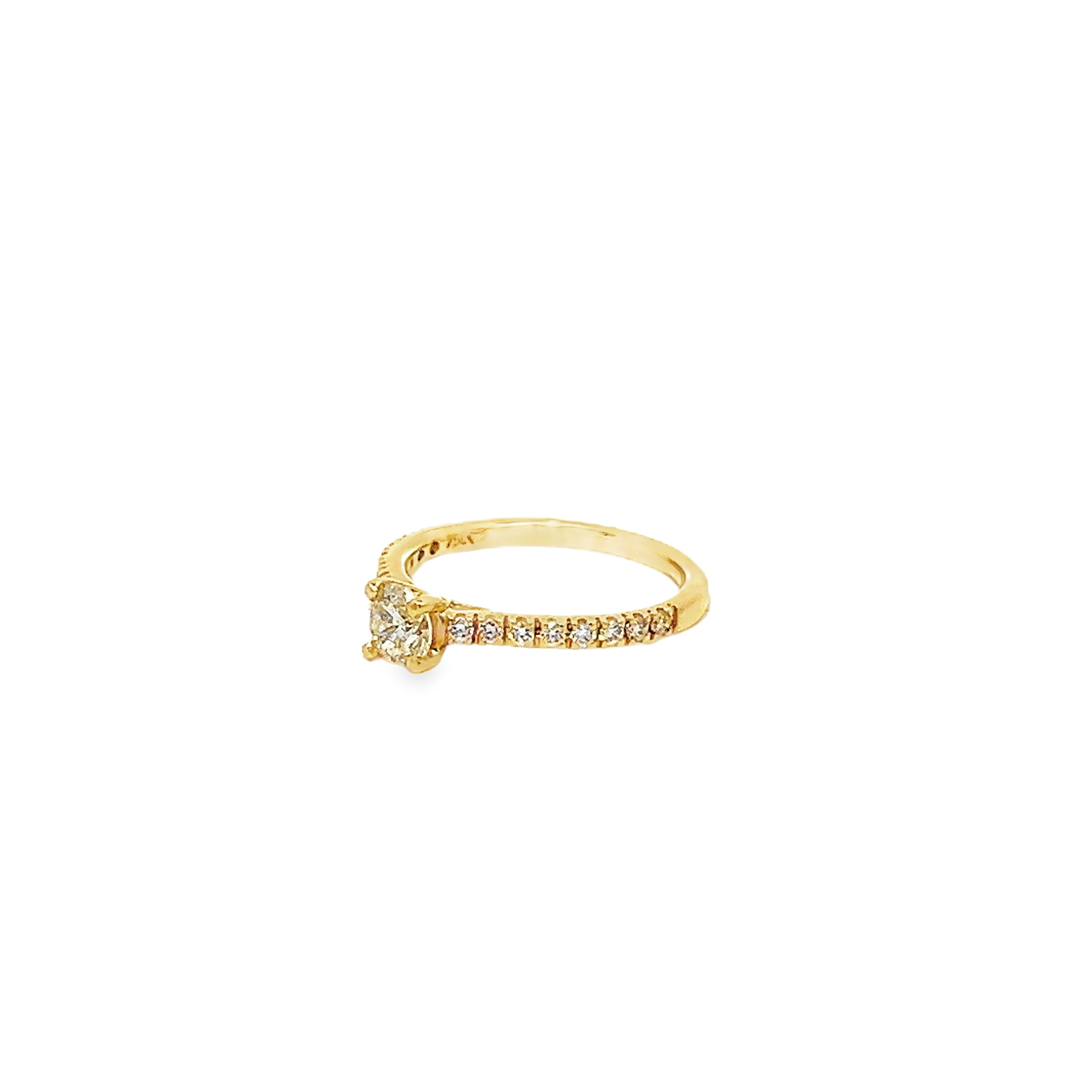 0.41ct Lab Grown Round Brilliant Cut Diamond Engagement Ring Set In 18ct Yellow Gold