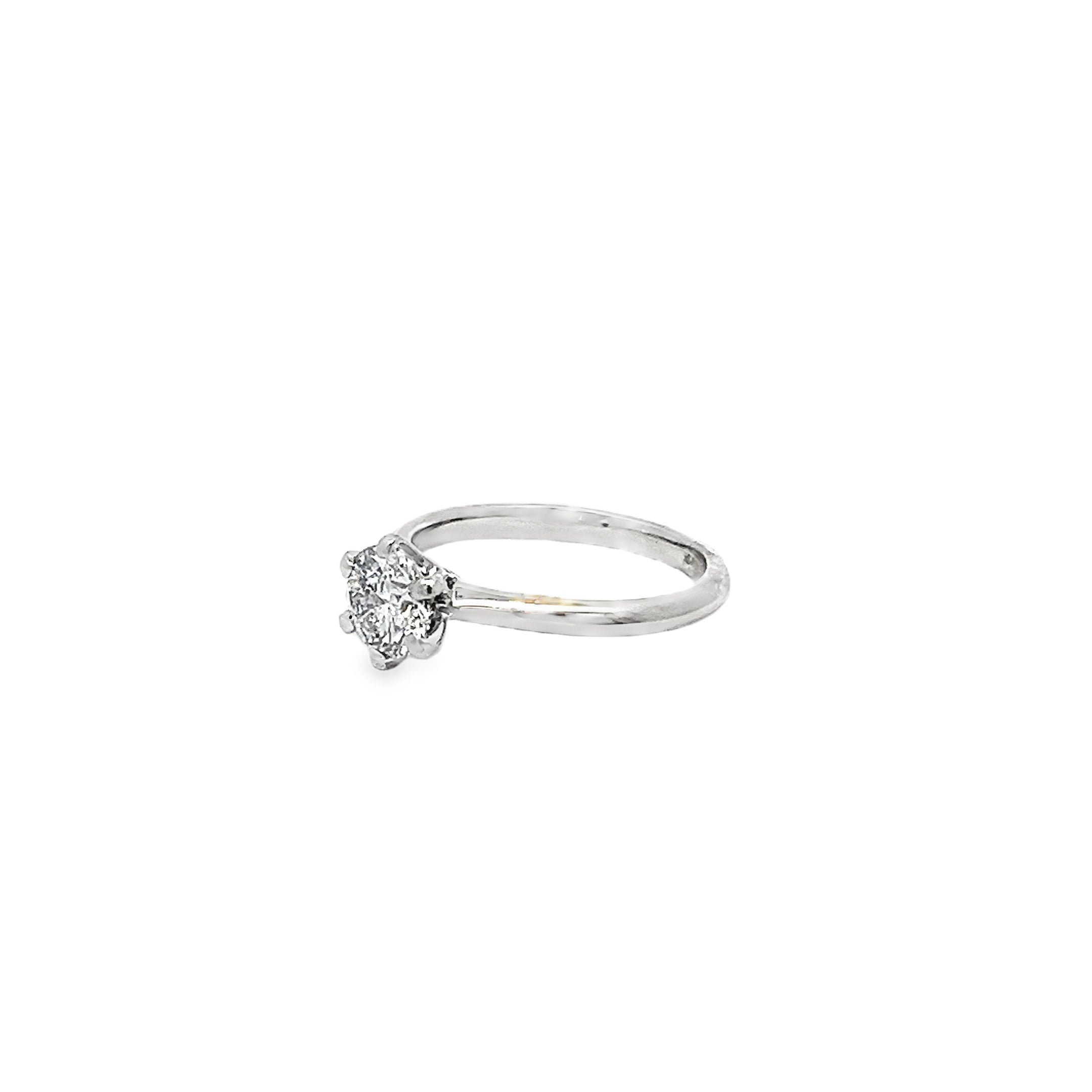 1.00ct Natural Round Brilliant Cut Diamond Engagement Ring Set In Platinum