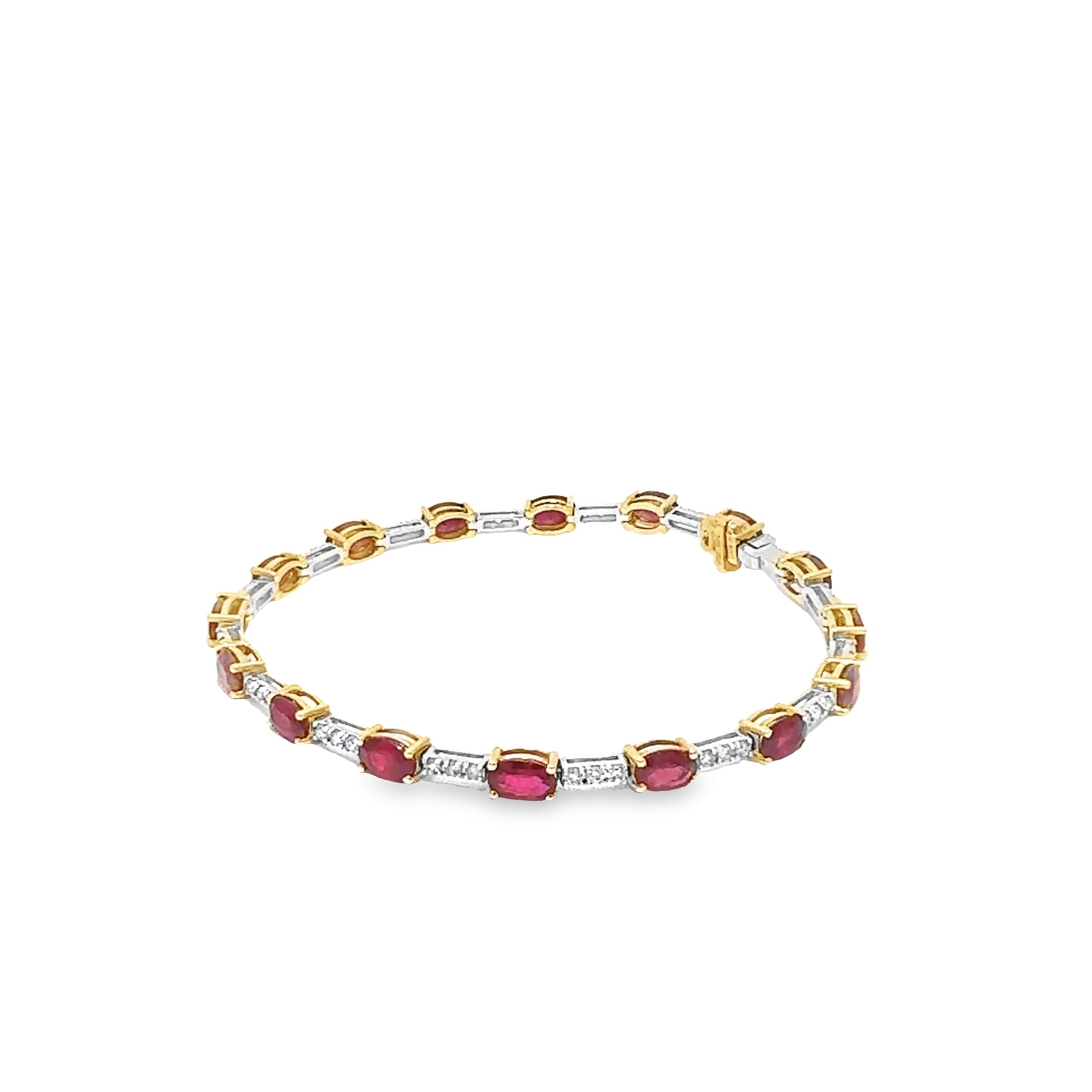 Oval Ruby and Diamond Bracelet