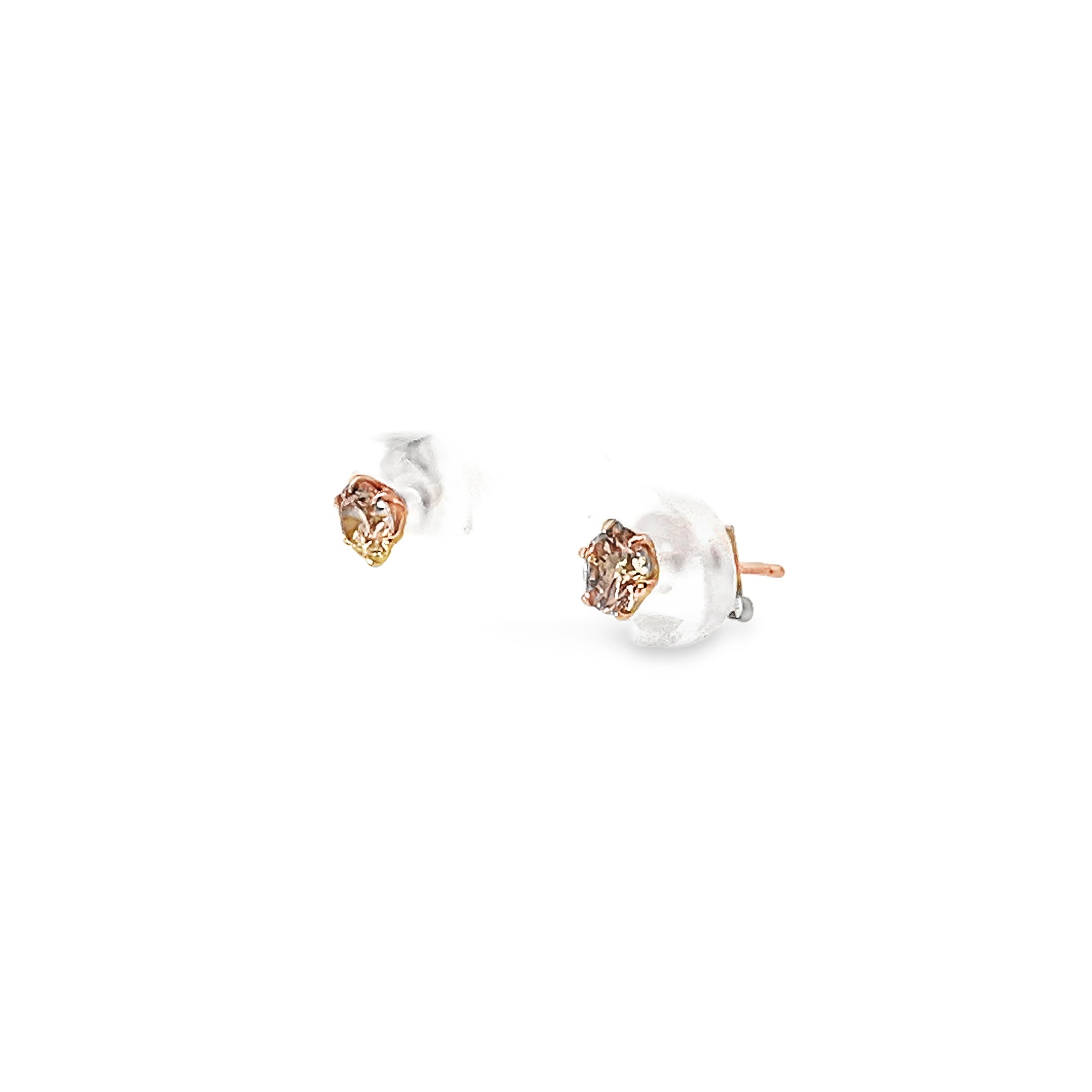 0.60ct Total Natural Round Brilliant Diamond Stud Earrings Set In 18ct Rose Gold