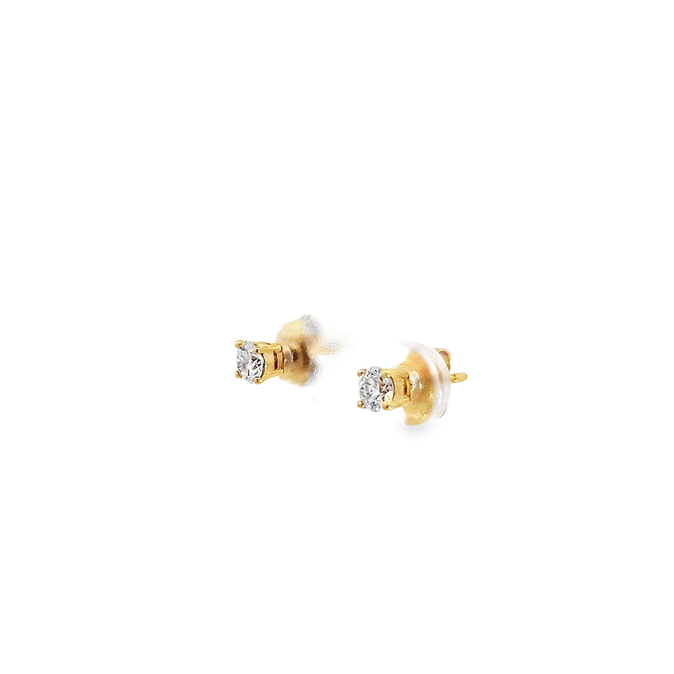 0.72ct Natural Round Brilliant Diamond Stud Earrings Set In 18ct Yellow Gold