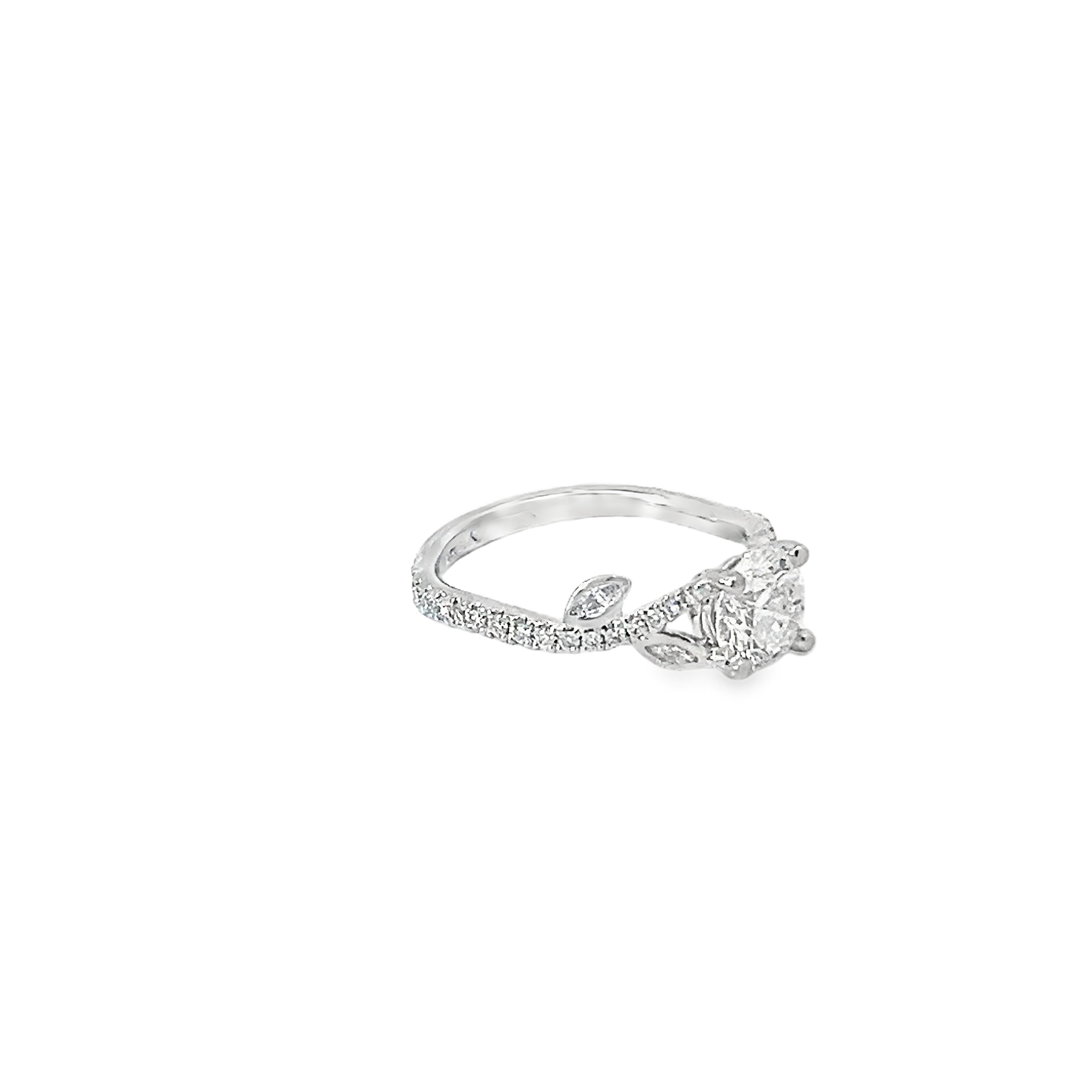 1.00ct Natural Round Brilliant Cut Diamond Engagement Ring Set In Platinum