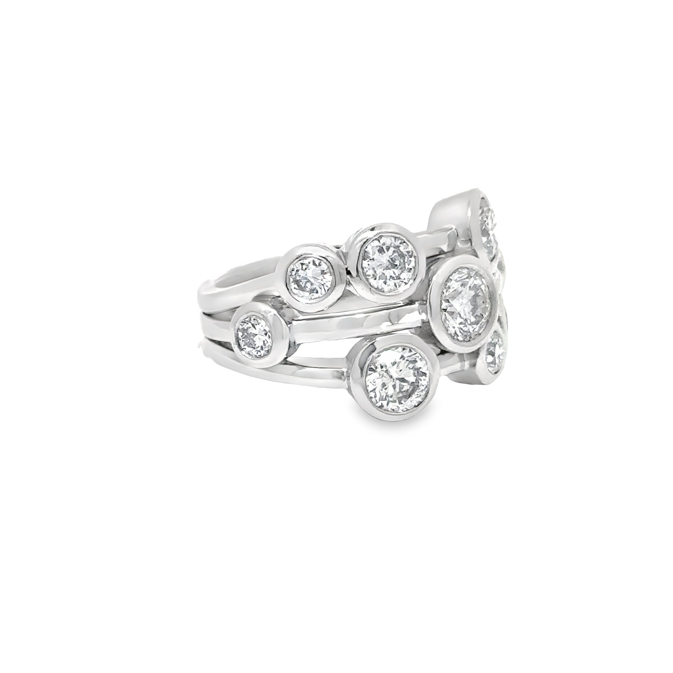 2.65ct Natural Round Brilliant Cut Diamond Bubble Ring Set In Platinum