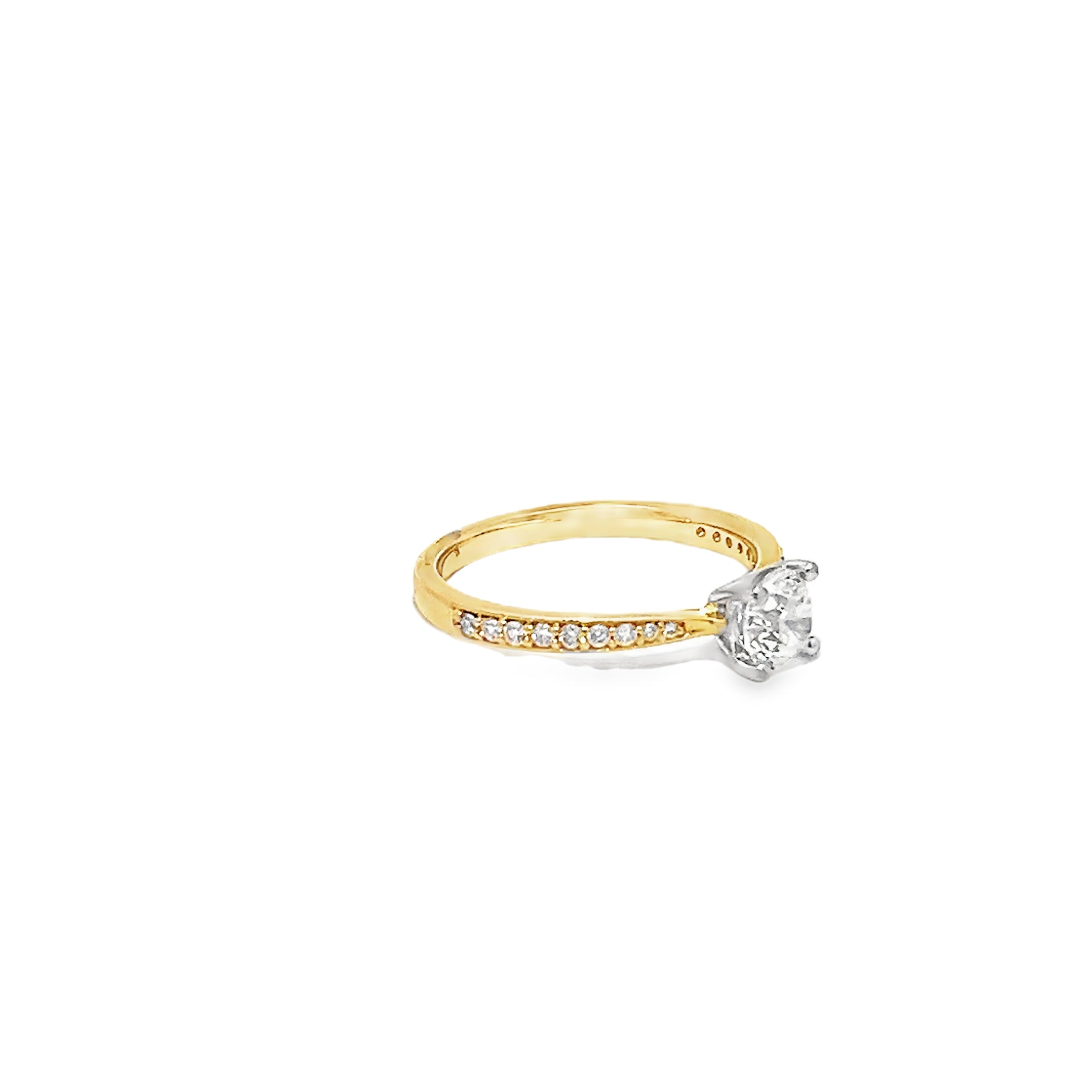 0.65ct Natural Round Brilliant Cut Diamond Engagement Ring Set in 18ct Yellow Gold