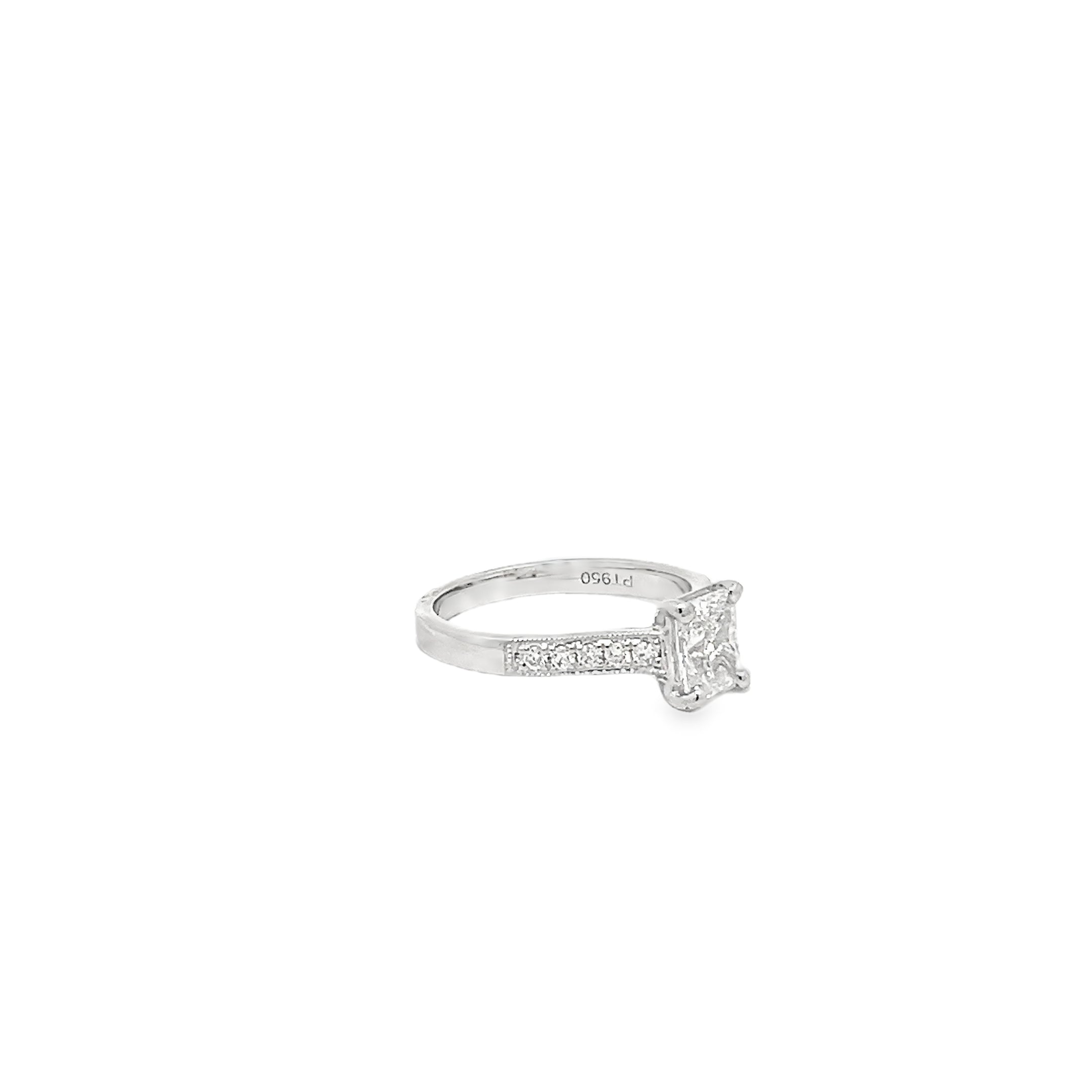 1.00ct Lab Grown Radiant Cut Diamond Engagement Ring Set In Platinum