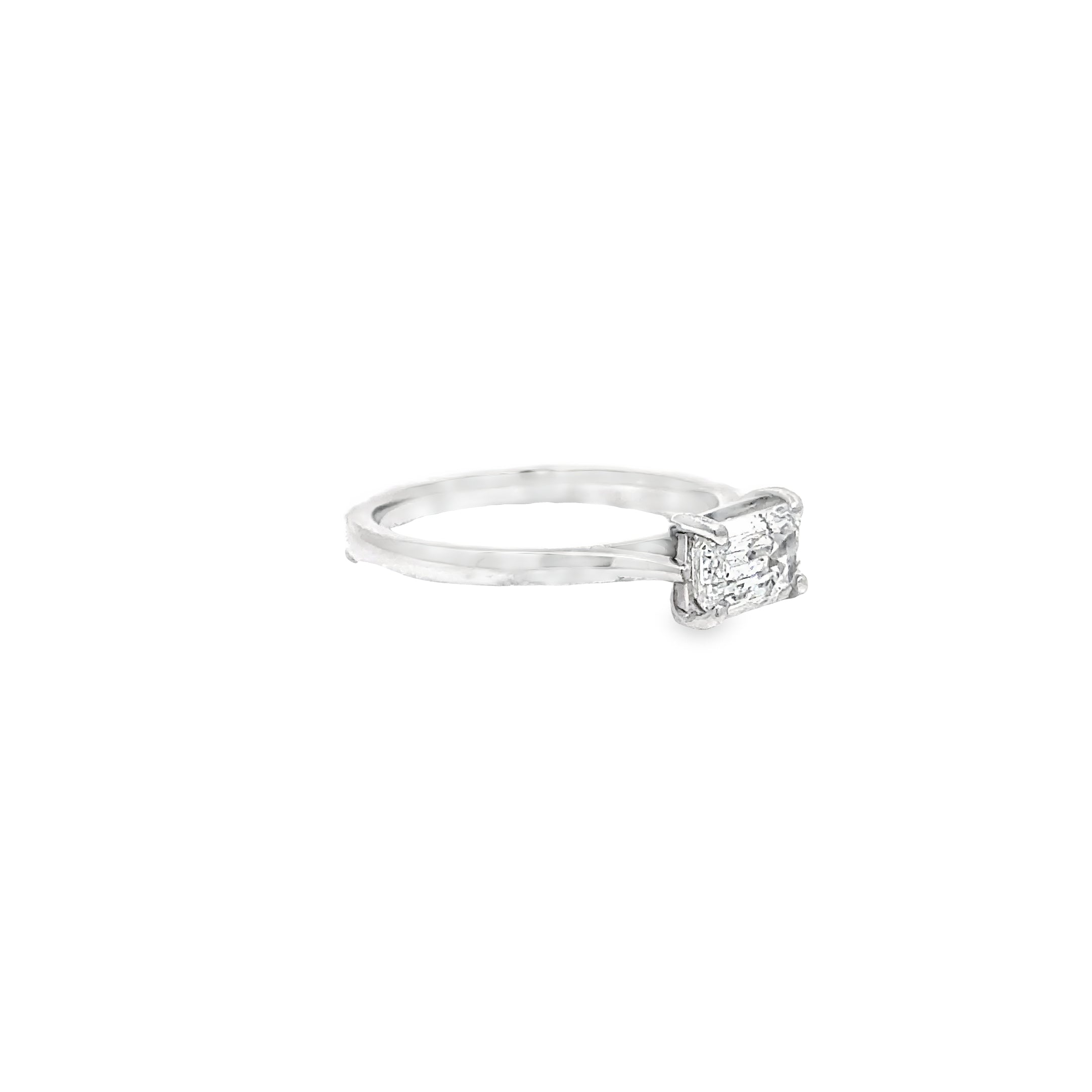 0.95ct Emerald Cut Natural Diamond Solitaire Set in Platinum