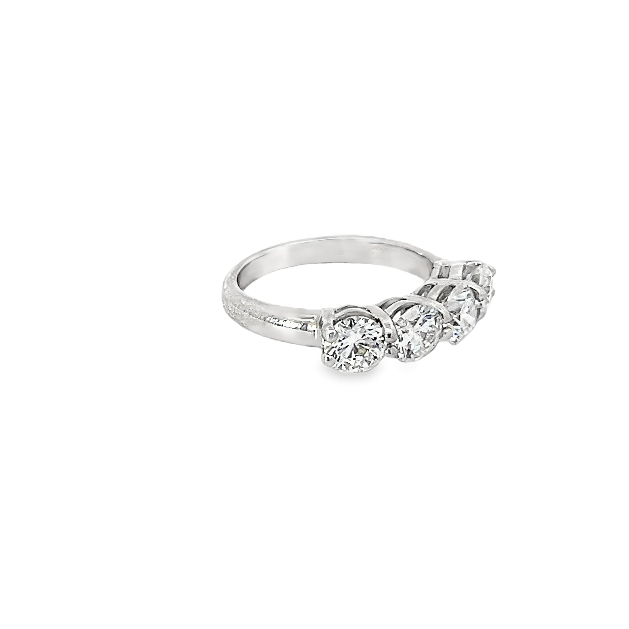 2.08ct Lab Grown Round Brilliant Cut Diamond 4 Stone Ring Set In 18ct White Gold
