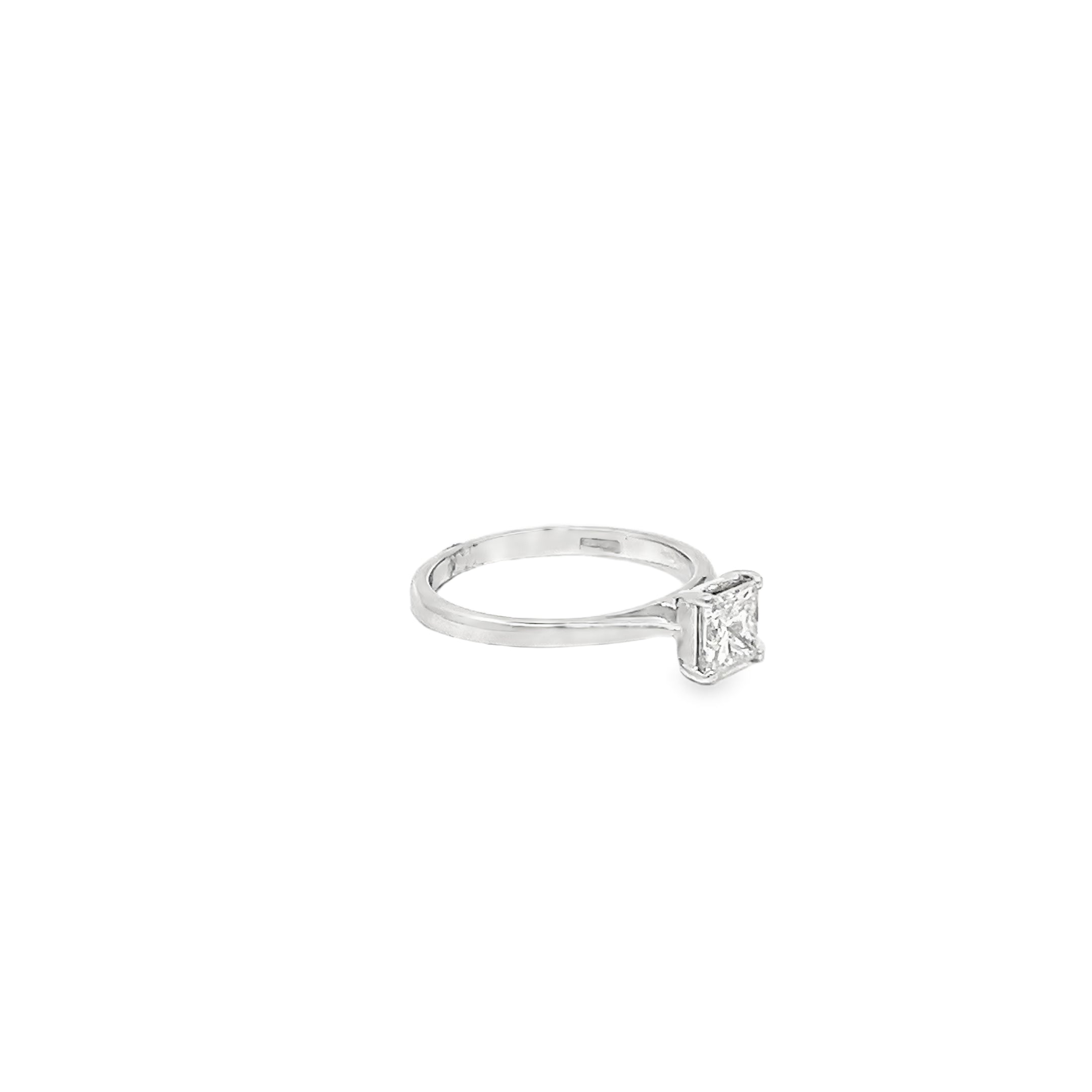 0.45ct Natural Princess Cut Diamond Engagement Ring Set In Platinum