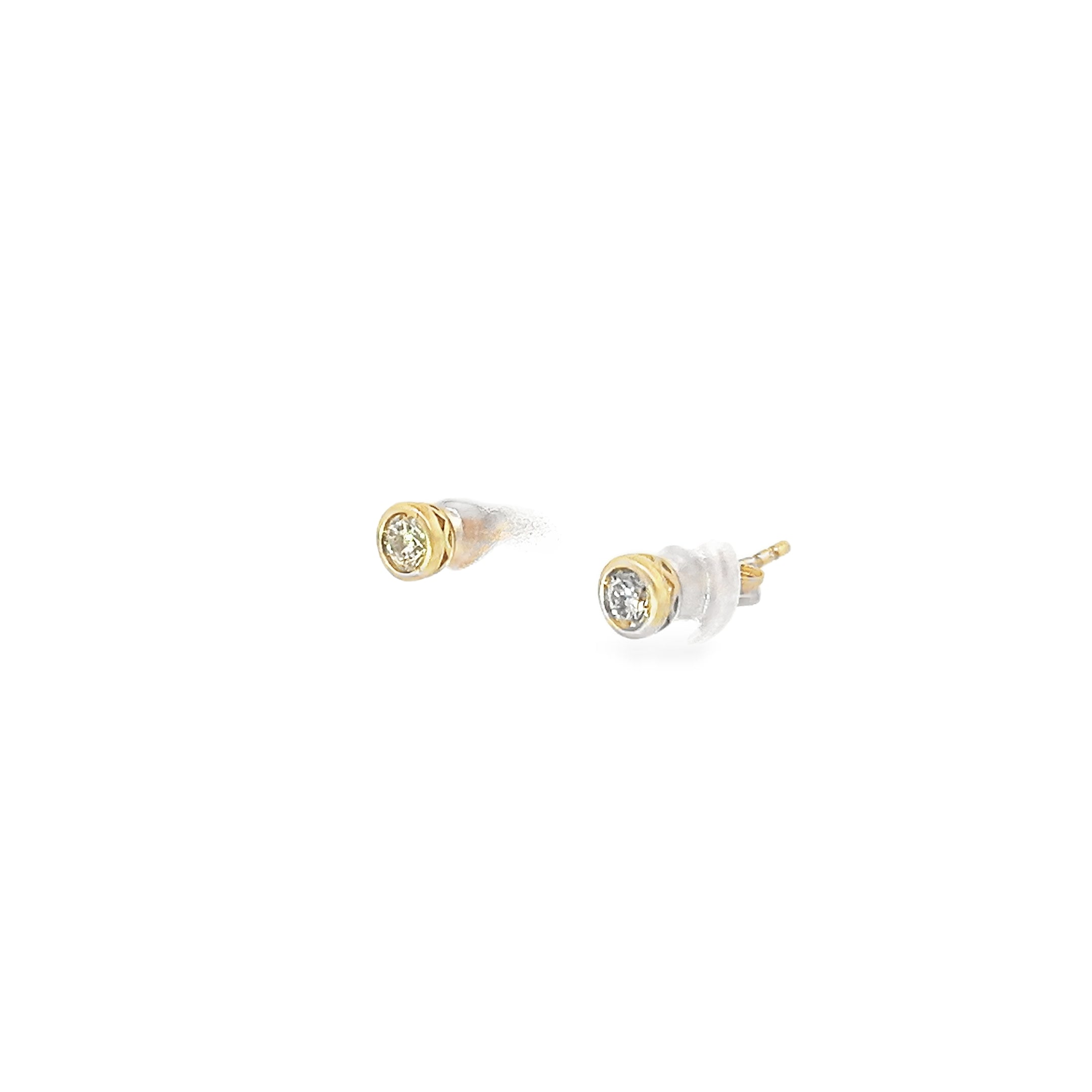 0.34ct Natural Round Brilliant Cut Diamond Stud Earrings Set in 9ct Yellow Gold