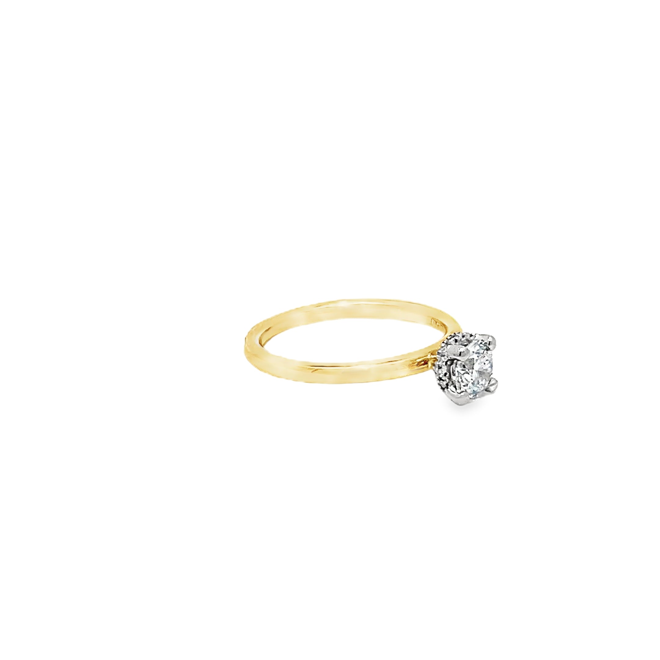 0.50ct Lab Grown Round Brilliant Cut Diamond Engagement Ring Set In 18ct Yellow Gold