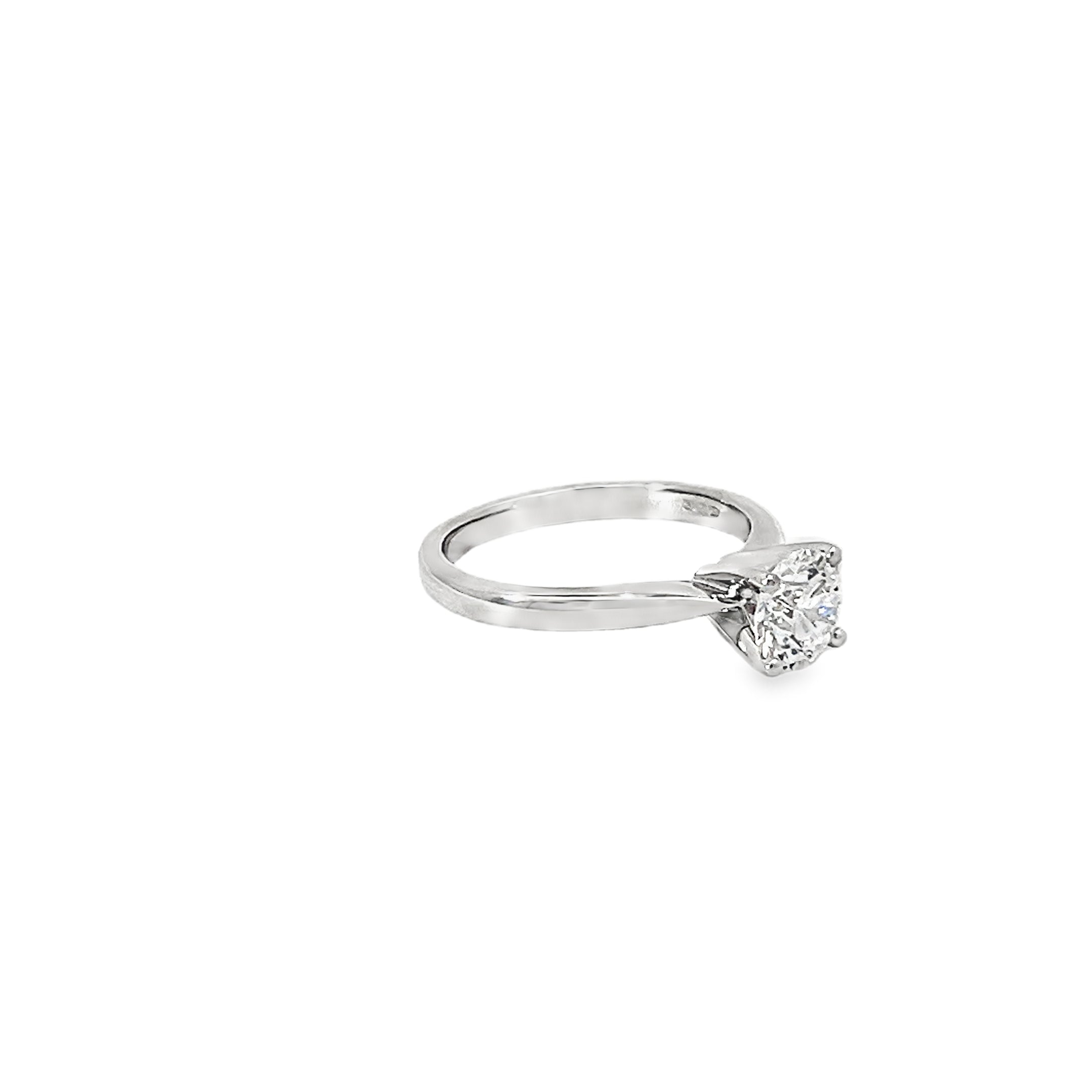 1.03ct Lab Grown Round Brilliant Cut Diamond Engagement Ring Set In Platinum