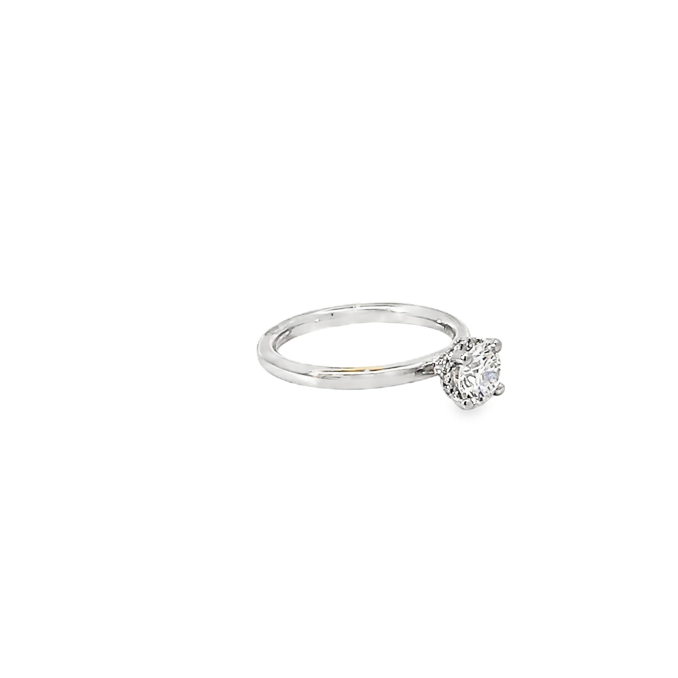 0.56ct Lab Grown Round Brilliant Cut Diamond Engagement Ring Set In Platinum