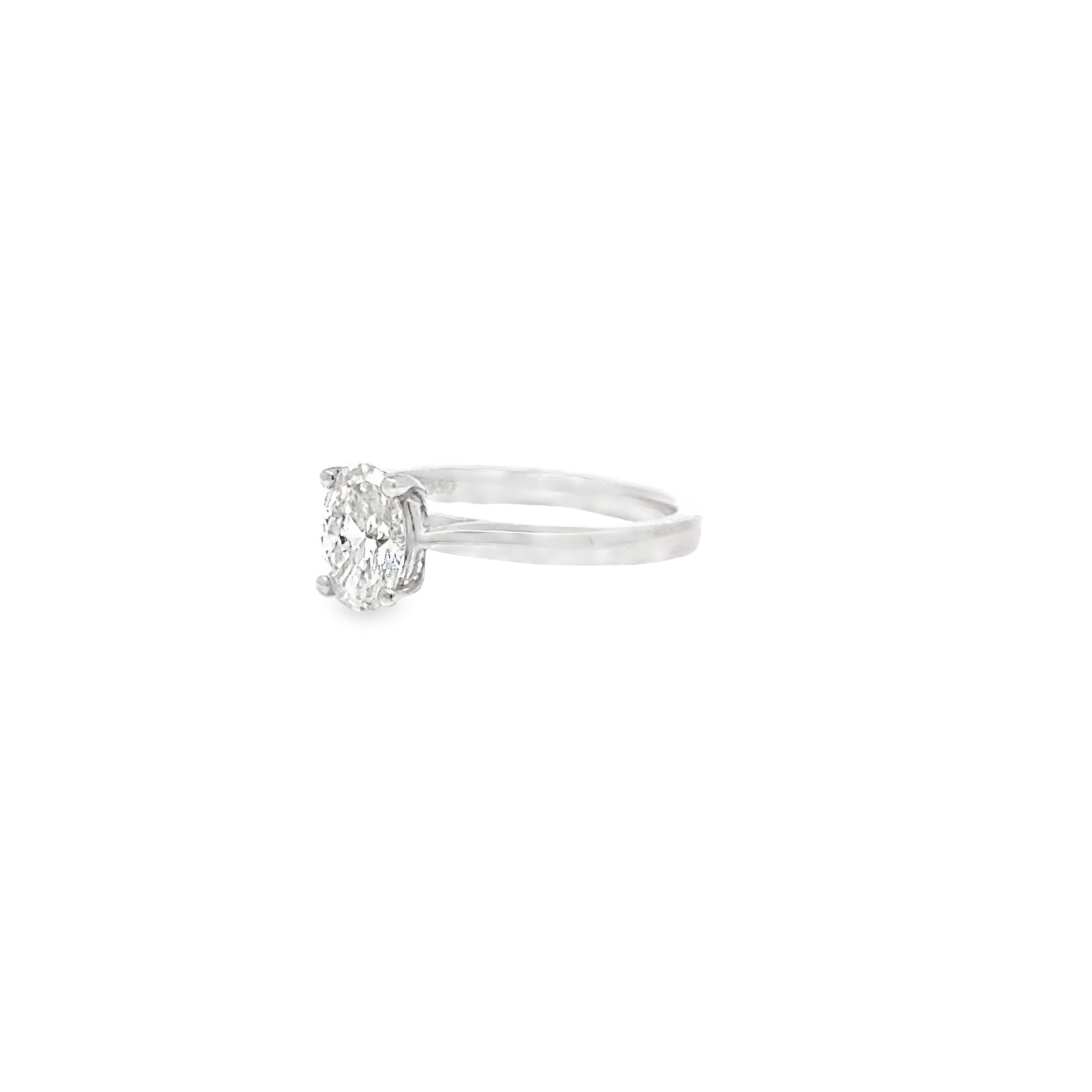 1.01ct Lab Grown Oval Cut Diamond Engagement Ring Set In Platinum