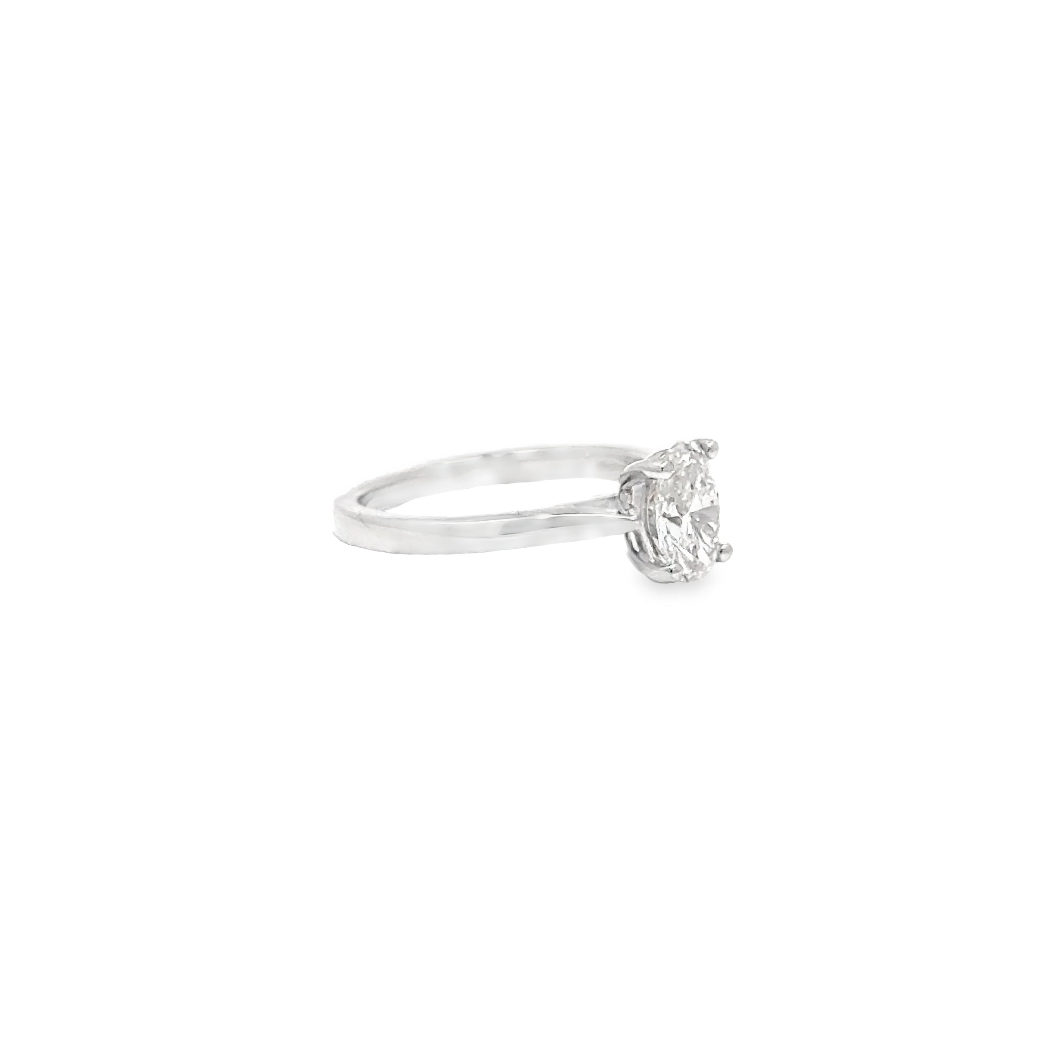 1.01ct Lab Grown Oval Cut Diamond Engagement Ring Set In Platinum