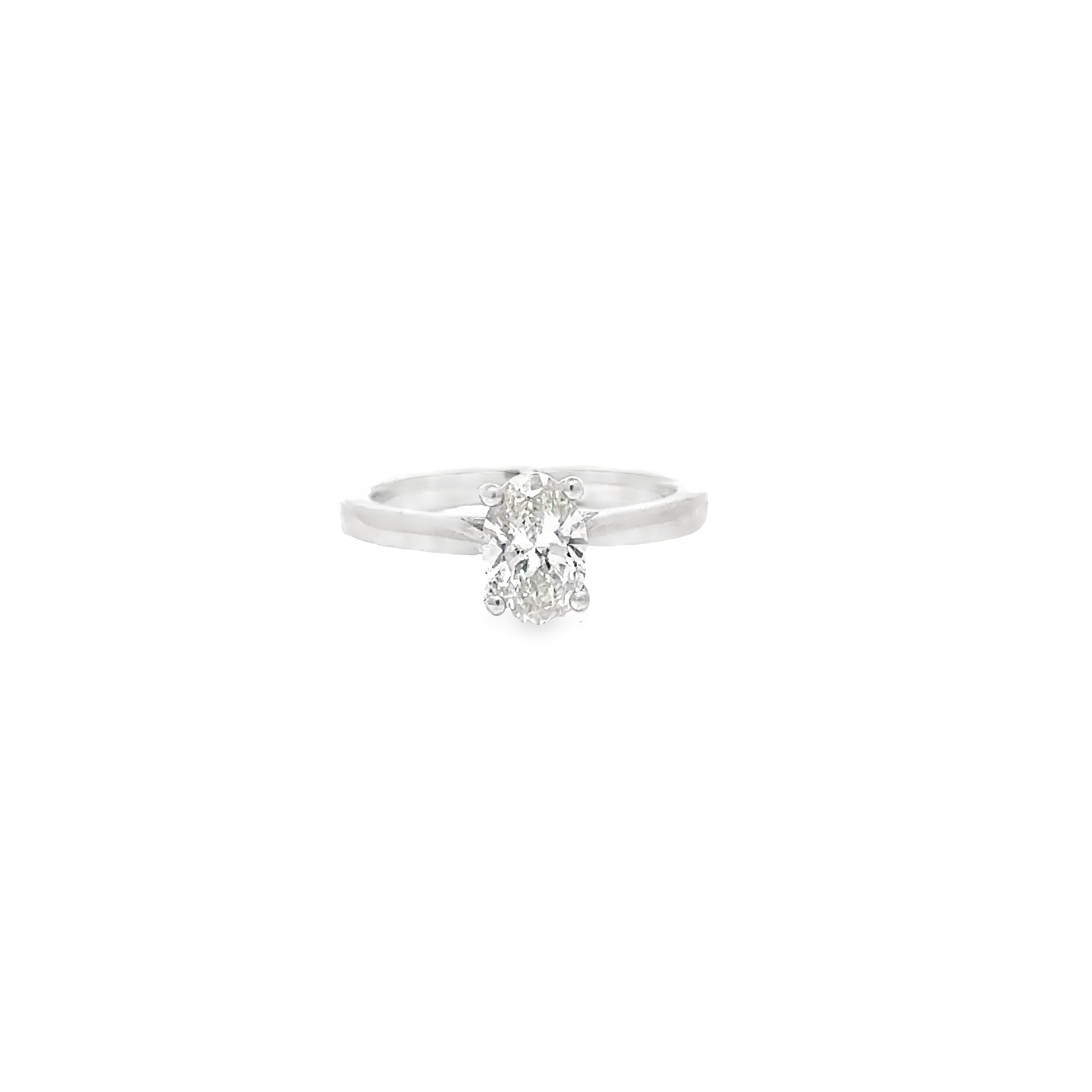 1.01ct Lab Grown Oval Cut Diamond Engagement Ring Set In Platinum