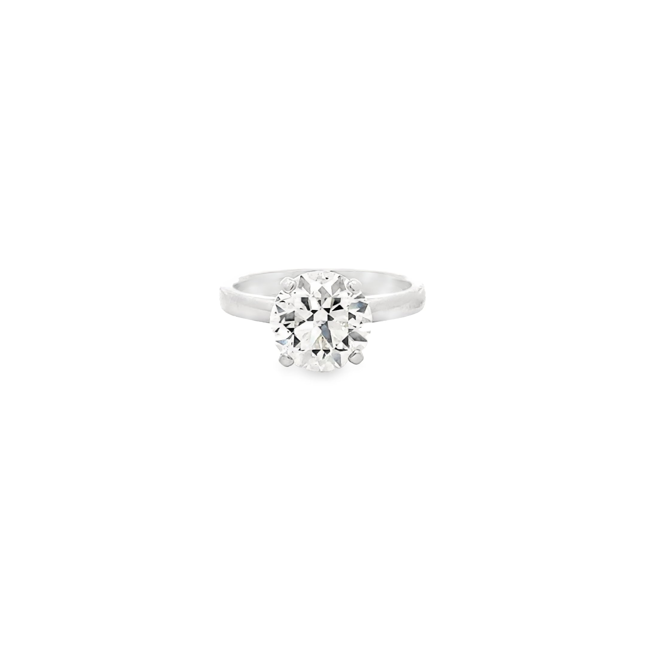 3.01ct Natural Round Brilliant Cut Diamond Engagement Ring