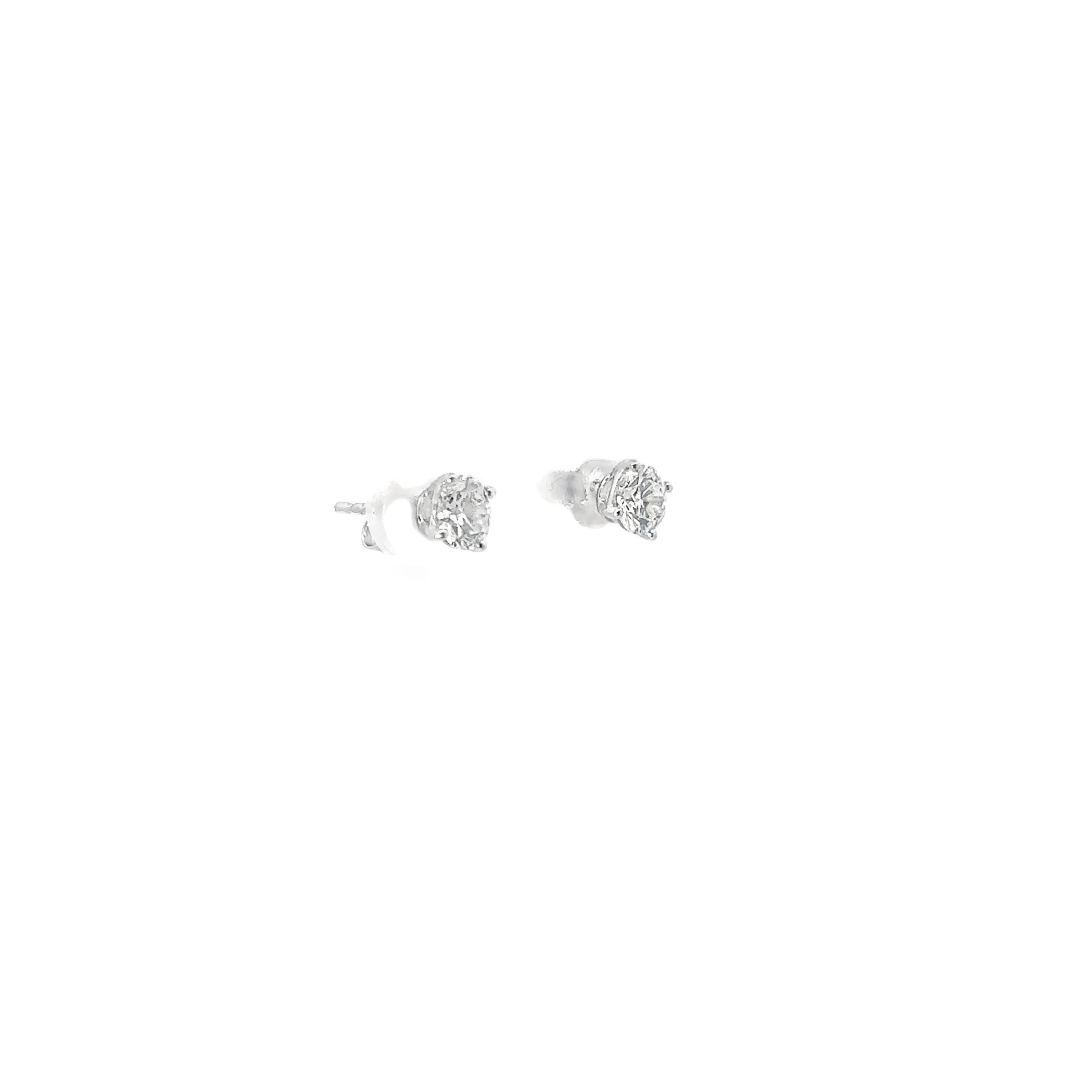 1.00ct Total Lab Grown Diamond Studs 4 Claw Setting In 9ct White Gold