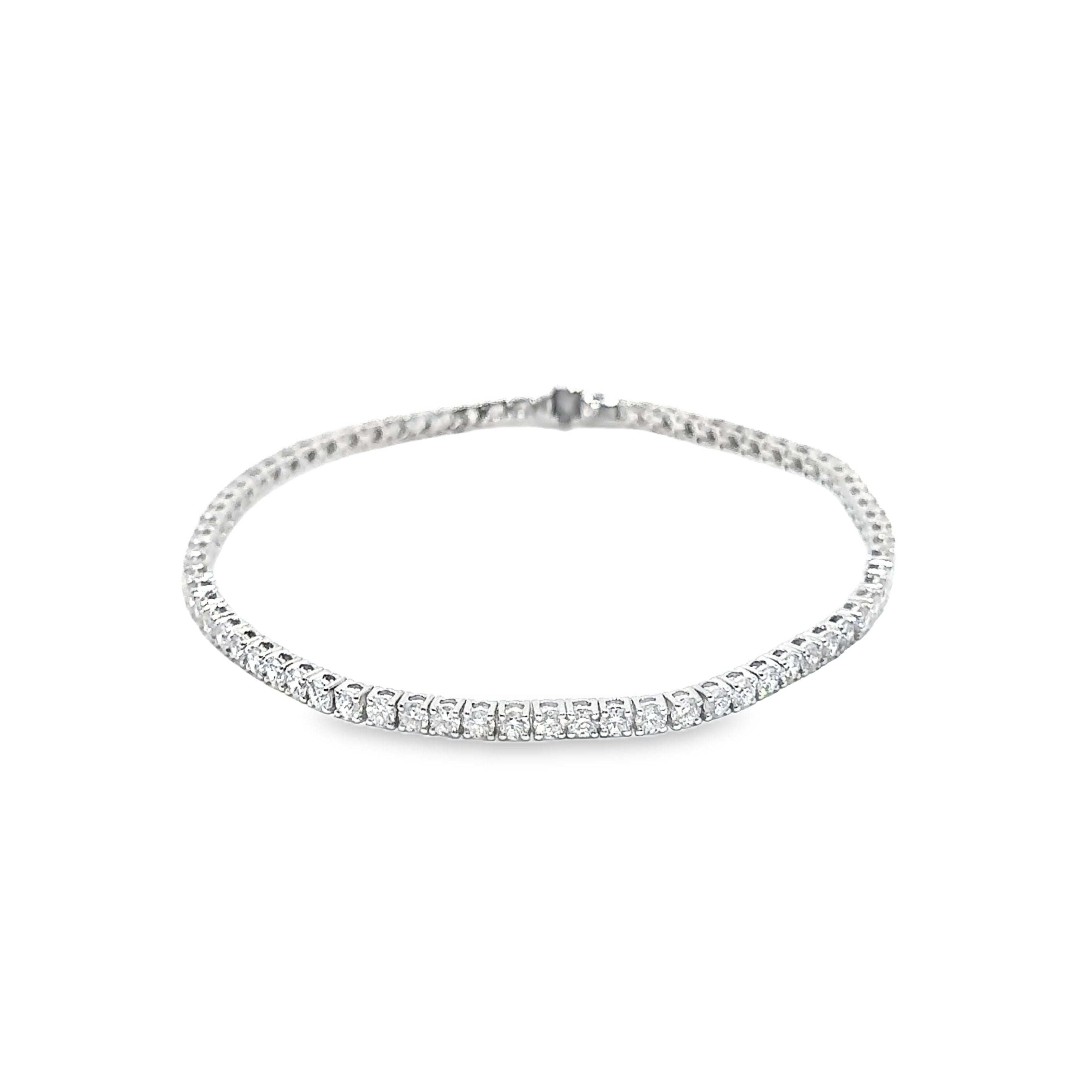 3.06ct Lab Grown Diamond Tennis Bracelet Set in 9ct White Gold
