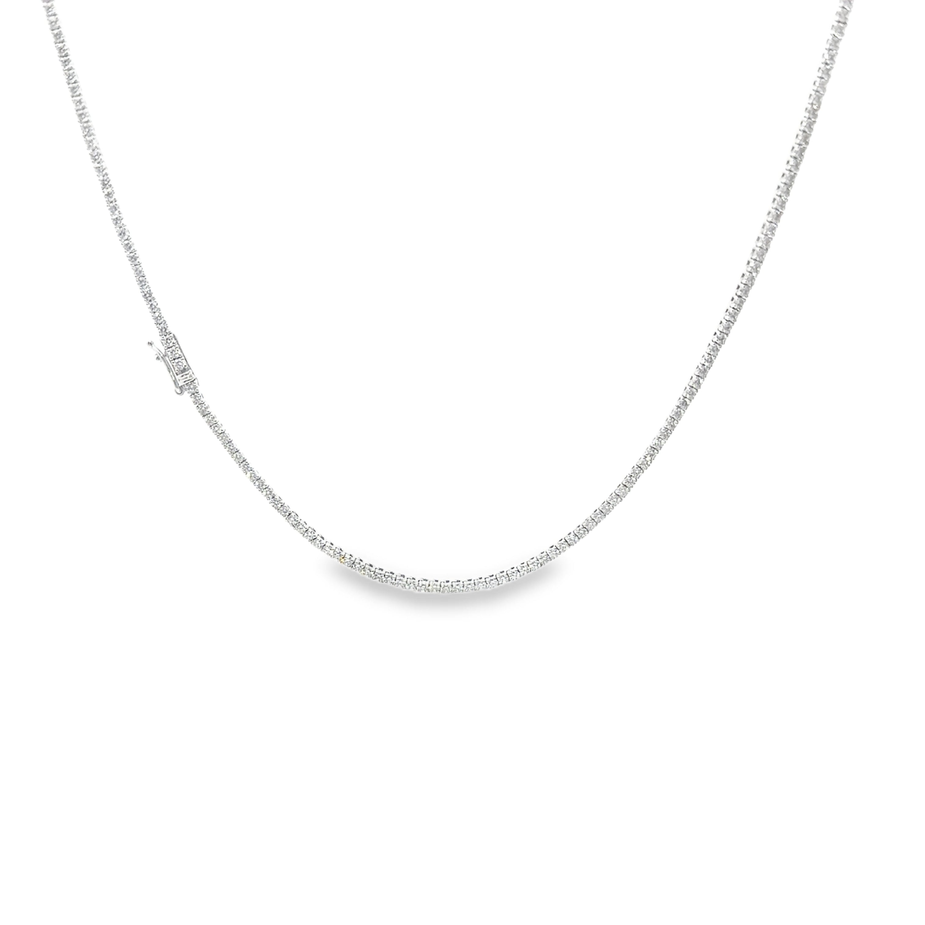 5.91ct Lab Grown Diamond Tennis Necklace Set in 18ct White Gold