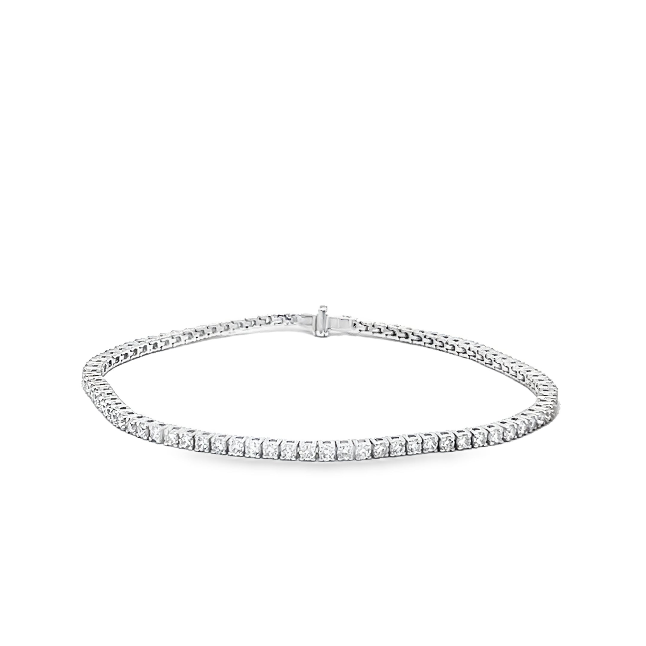 2.00ct Lab Grown Diamond Tennis Bracelet Set in 9ct White Gold